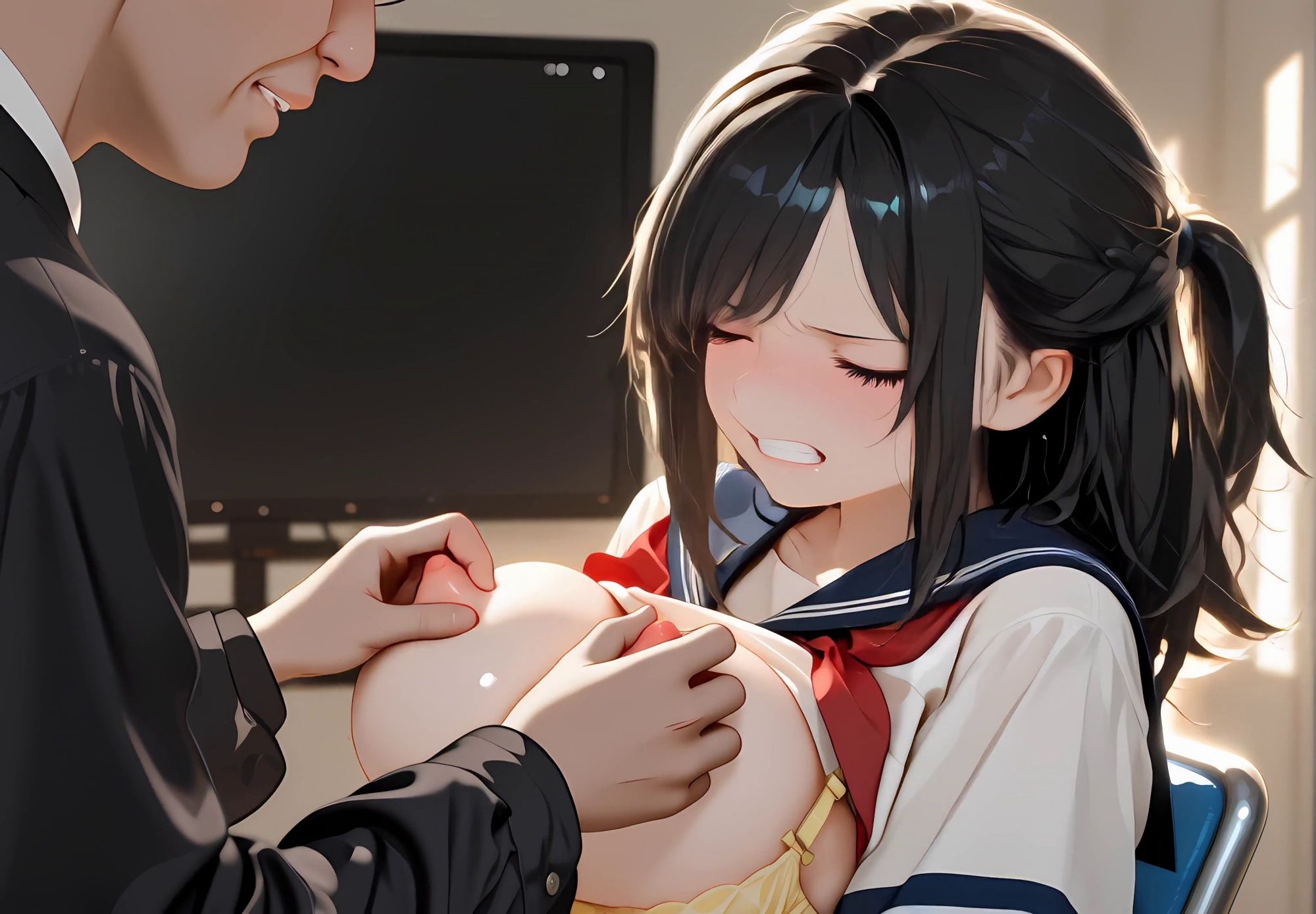 【おっぱい特化】変態教師と爆乳女子〇生の乳首開発〜上級生編〜109連発 サンプル3ページ目
