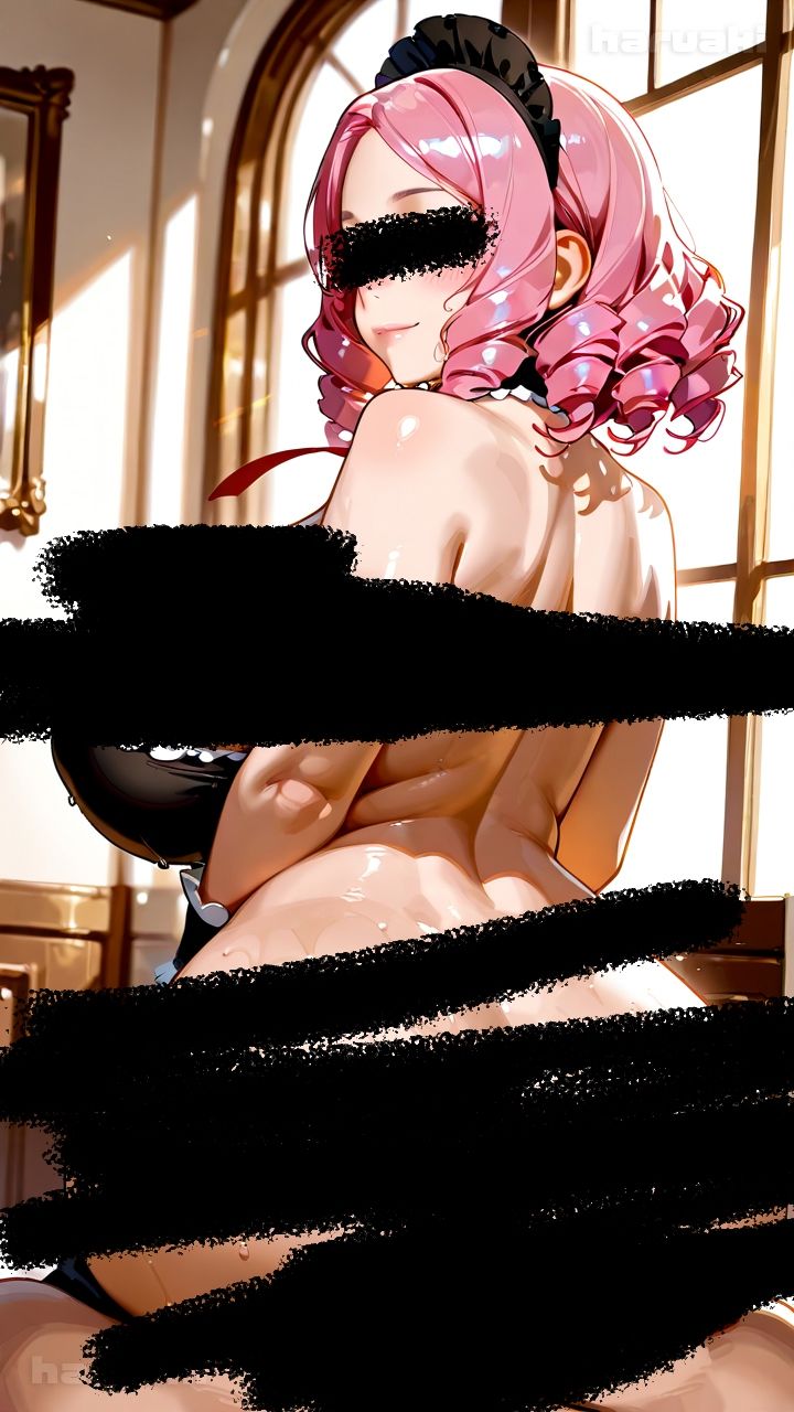 【AIアニメ巨乳美女写真集】Vol.18巨乳メイドの七海ママ、娘に隠れてお裾分けご奉仕 サンプル2ページ目