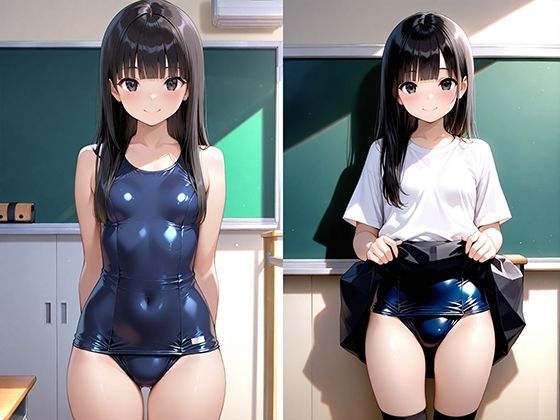 スクール水着の女子校生とプールサイドでハメまくる話 サンプル1ページ目