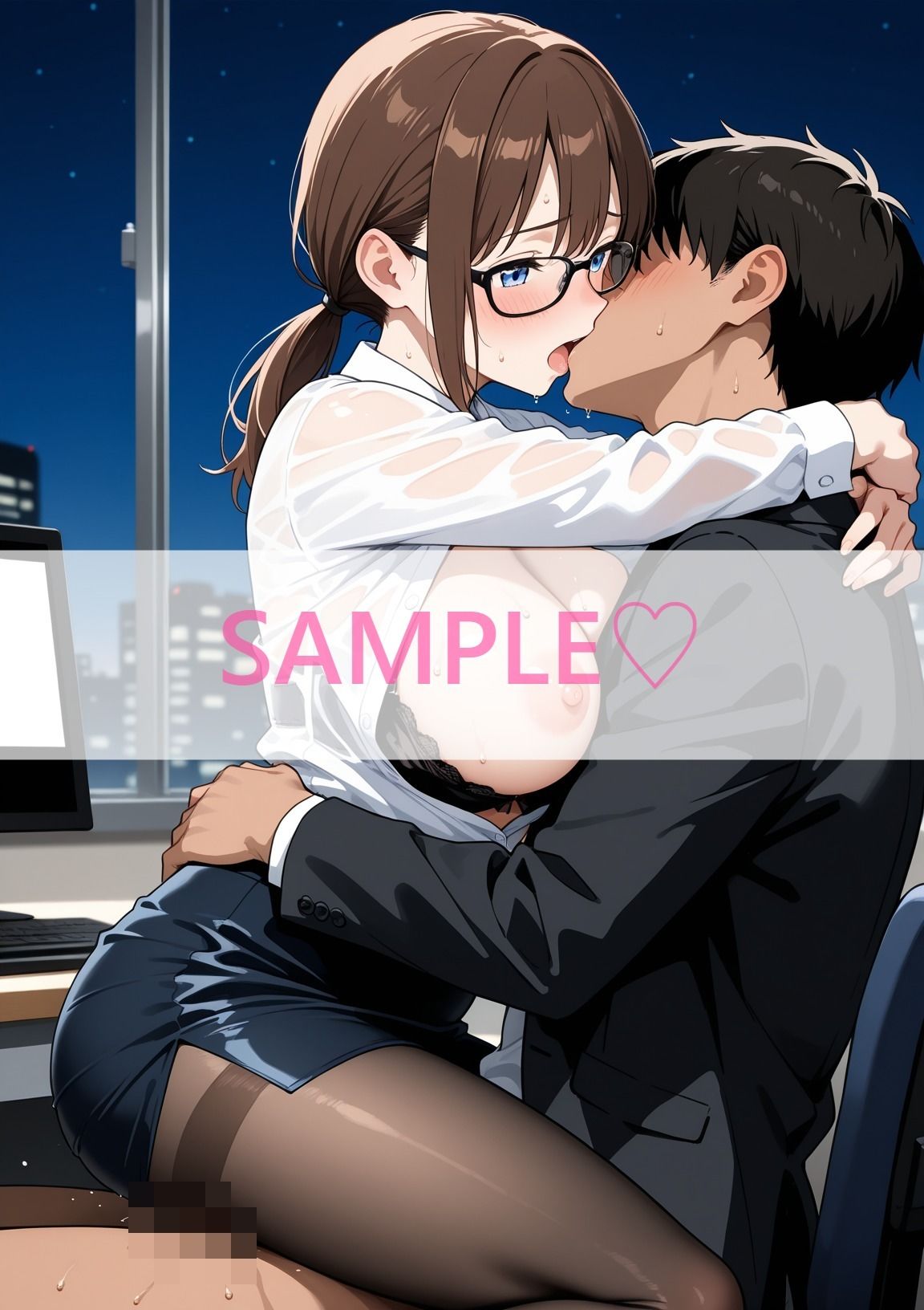 巨乳の後輩ちゃんと2人きりオフィスでOL服着たままセックス 〜仕事中笑わないのにエッチ中デレデレに〜 サンプル4ページ目