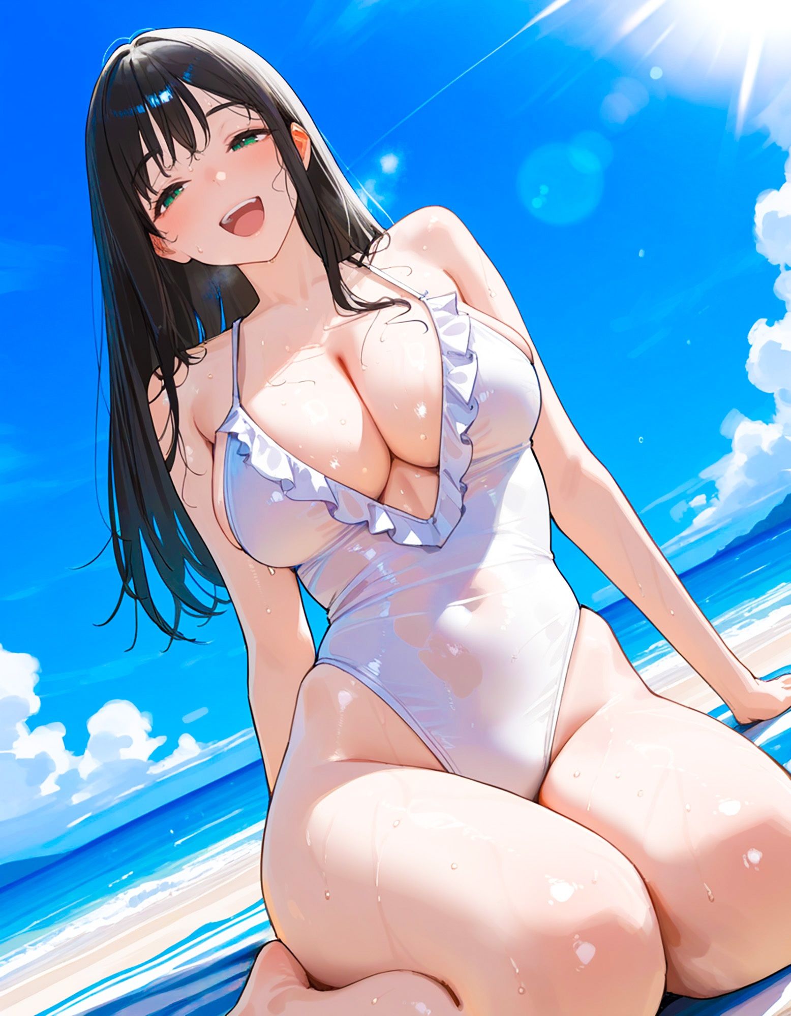 優等生JK快楽堕ち！ワンピース×スリングショット水着姿の美少女生徒会長をメス堕ちさせるまで好き放題ハメまくった話 サンプル1ページ目