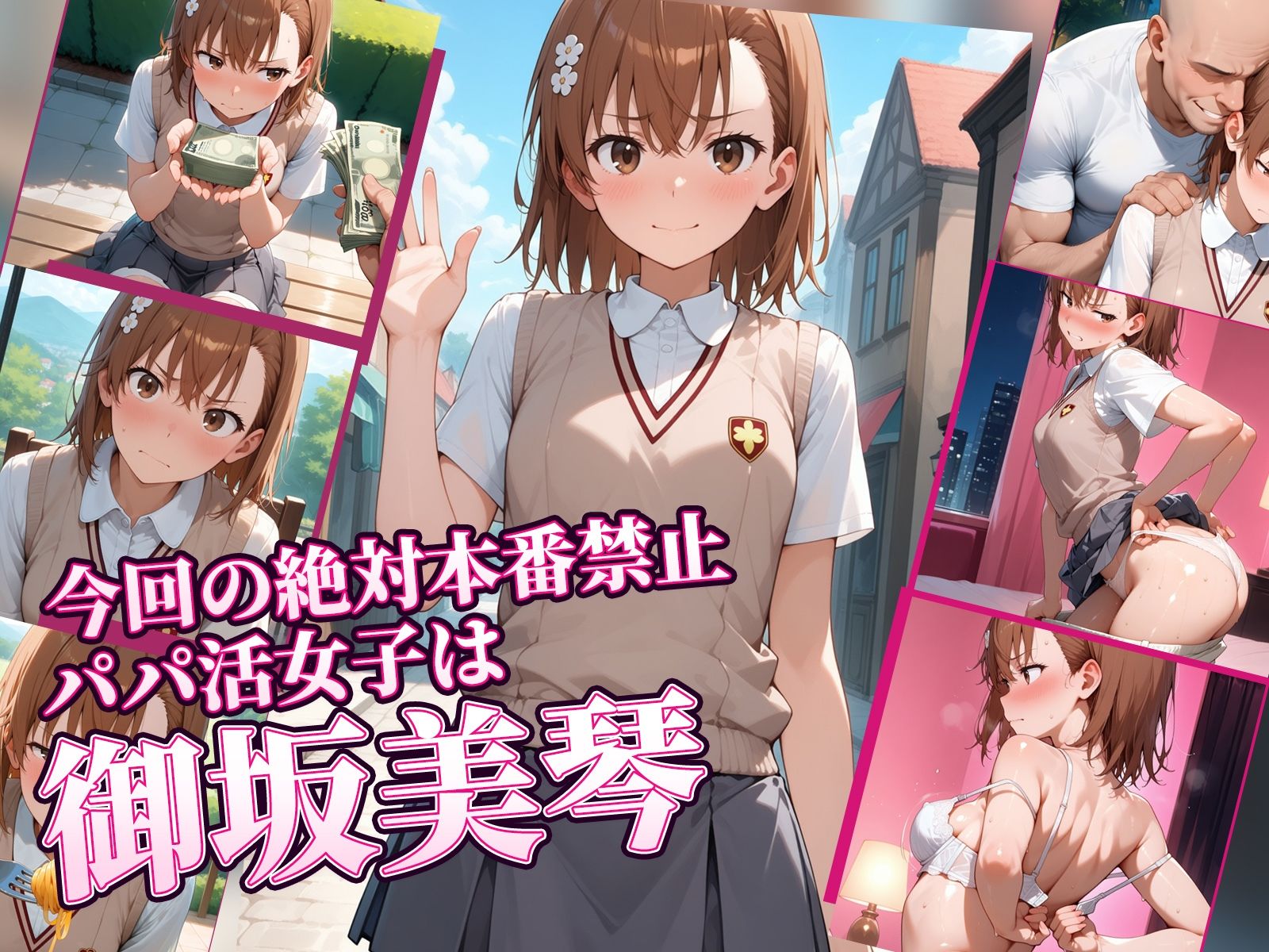 絶対本番禁止パパ活女子と無理やりっくす〜レールガン 御坂○琴編〜 サンプル1ページ目