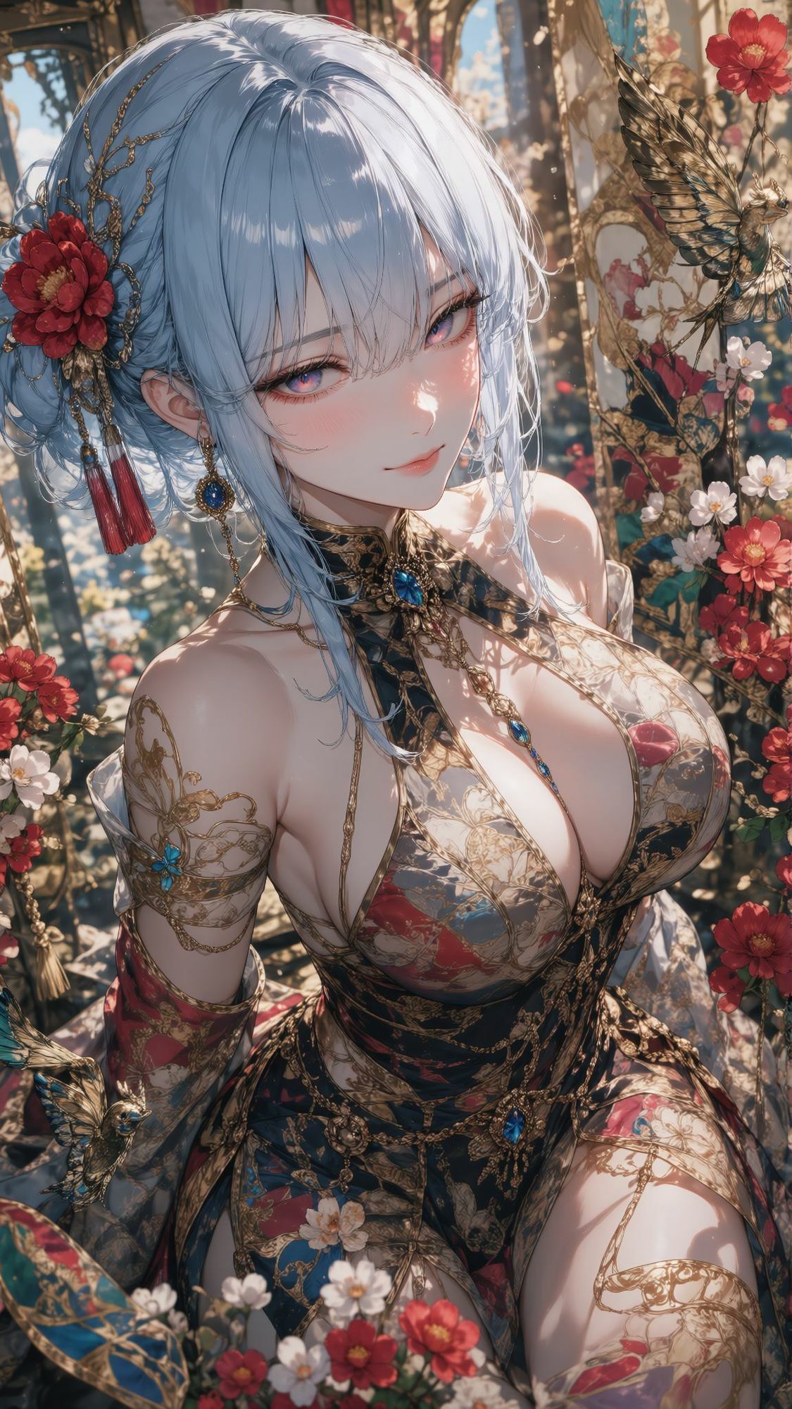 【500枚・4K超高画質】天界の女神たちと艶やかな花ざかりに魅せられる極上の美少女イラスト集【2160×3840px・PNG・縦長】神聖なる光香と最高峰の描き込みでおくる耽美なプレミアム保存版 サンプル4ページ目