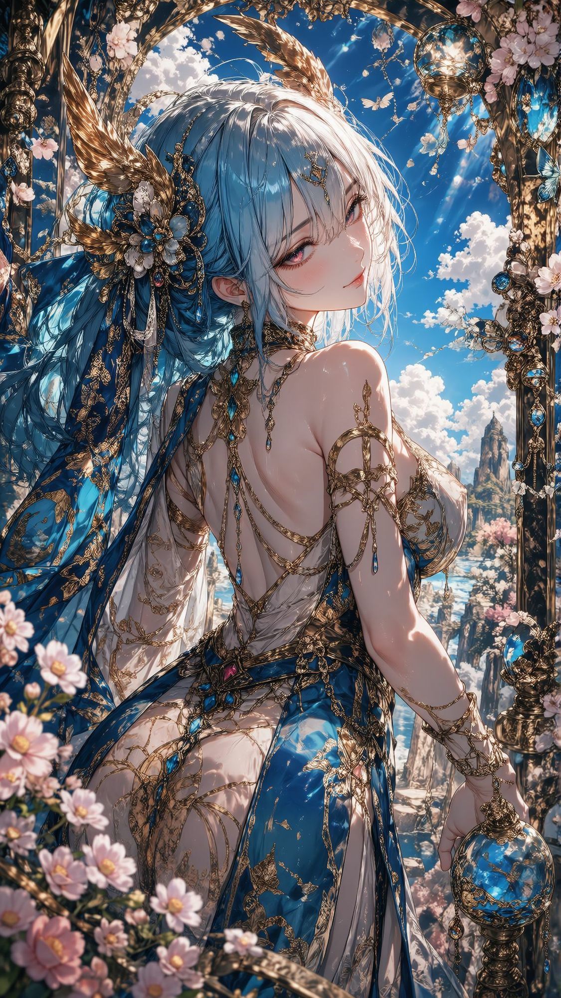 【500枚・4K超高画質】天界の女神たちと艶やかな花ざかりに魅せられる極上の美少女イラスト集【2160×3840px・PNG・縦長】神聖なる光香と最高峰の描き込みでおくる耽美なプレミアム保存版 サンプル5ページ目