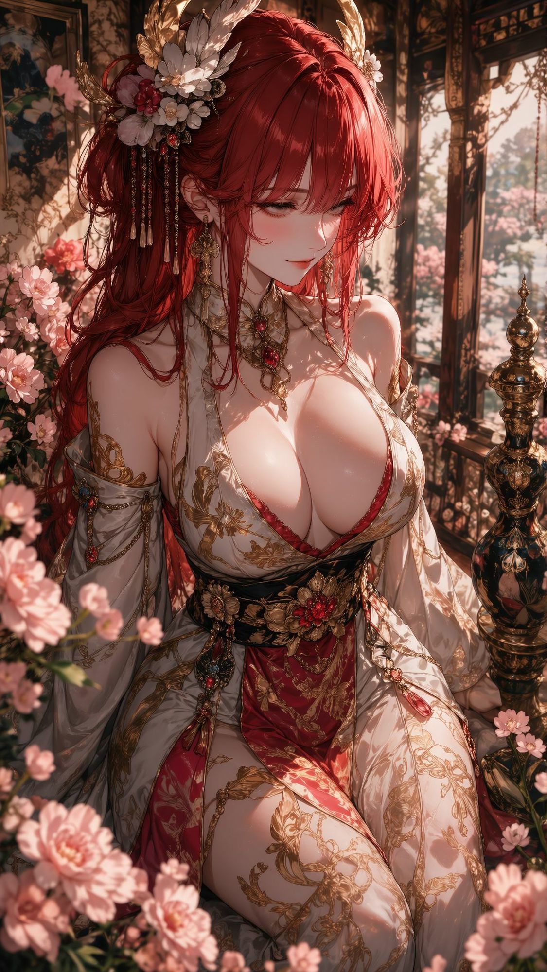 【500枚・4K超高画質】天界の女神たちと艶やかな花ざかりに魅せられる極上の美少女イラスト集【2160×3840px・PNG・縦長】神聖なる光香と最高峰の描き込みでおくる耽美なプレミアム保存版 サンプル6ページ目