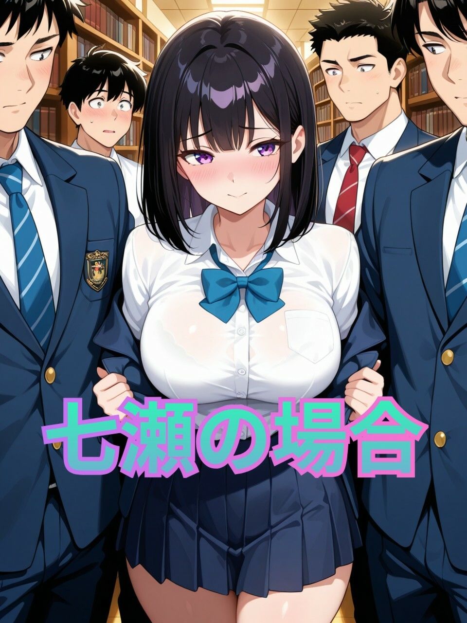 絶対に声を出せない場所で、絶頂を繰り返す女達  図書館編！ サンプル1ページ目