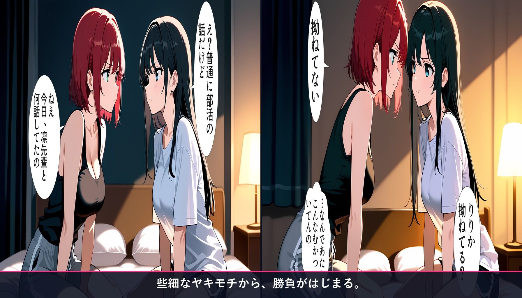【百合バトル/キャットファイトCG集】幼馴染バトル〜どっちが先に本音を漏らすか〜 全256P サンプル4ページ目