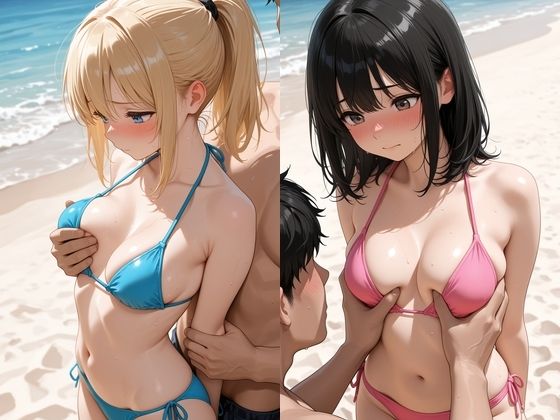 【浜辺性交】真夏のビーチで開放セックス〜無人の海で絶頂！ハメまくり！〜 サンプル1ページ目