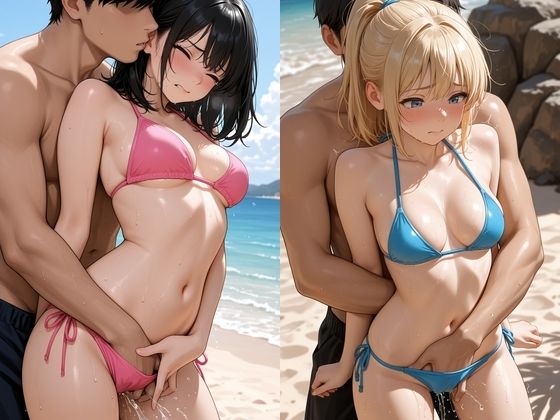 【浜辺性交】真夏のビーチで開放セックス〜無人の海で絶頂！ハメまくり！〜 サンプル2ページ目