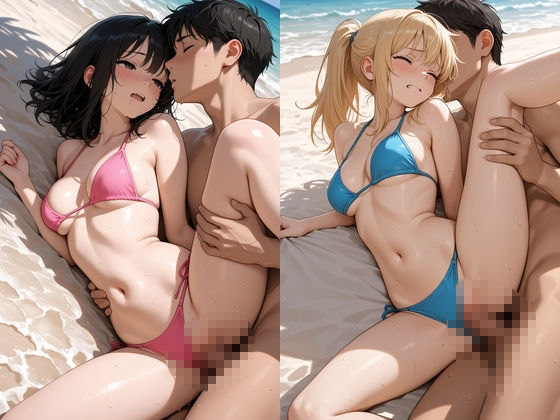 【浜辺性交】真夏のビーチで開放セックス〜無人の海で絶頂！ハメまくり！〜 サンプル4ページ目