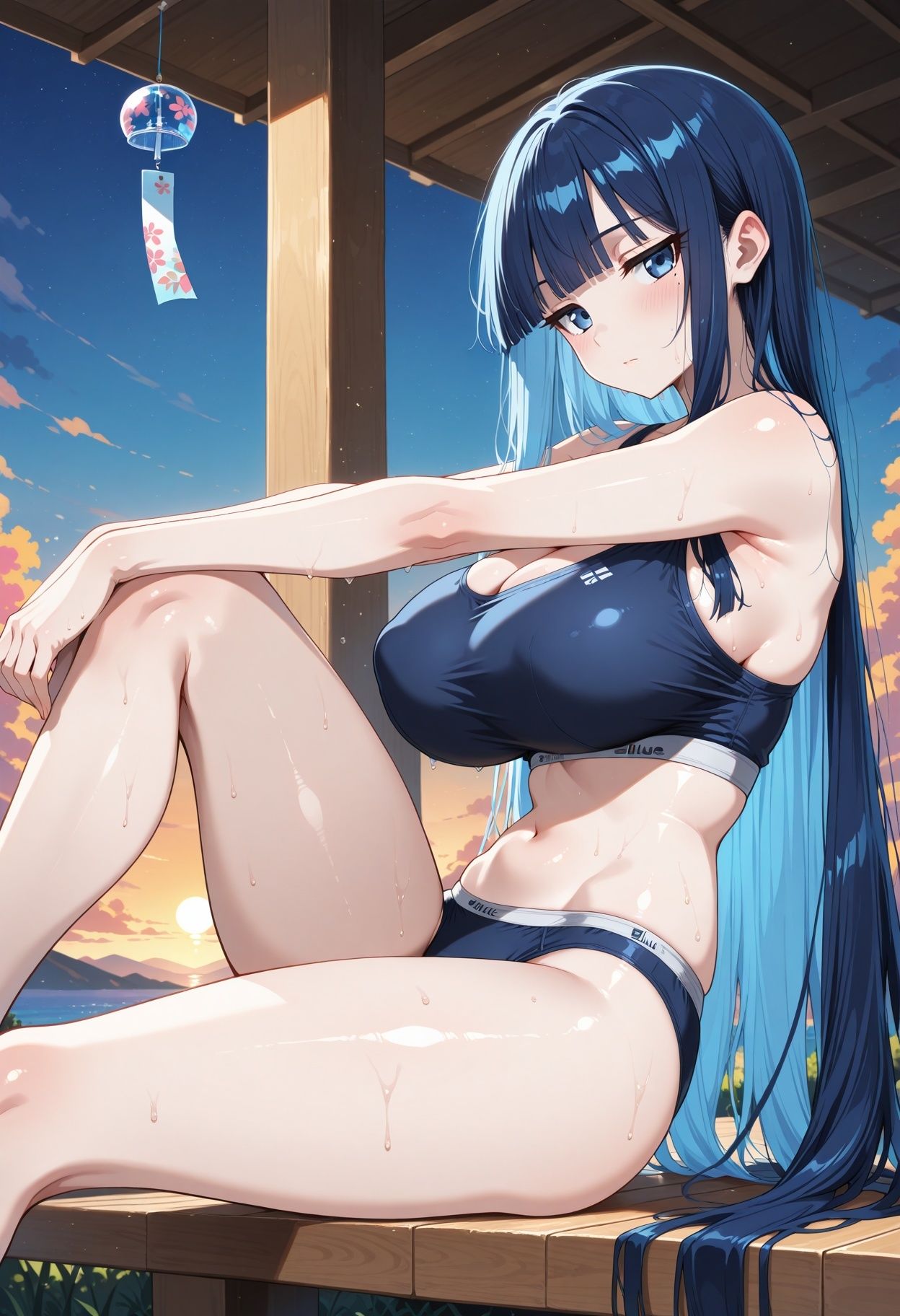 【AI CG集】真夏の汗だく部活合宿 〜汗だくスポーツ美少女5人のひと夏の秘密〜 サンプル2ページ目