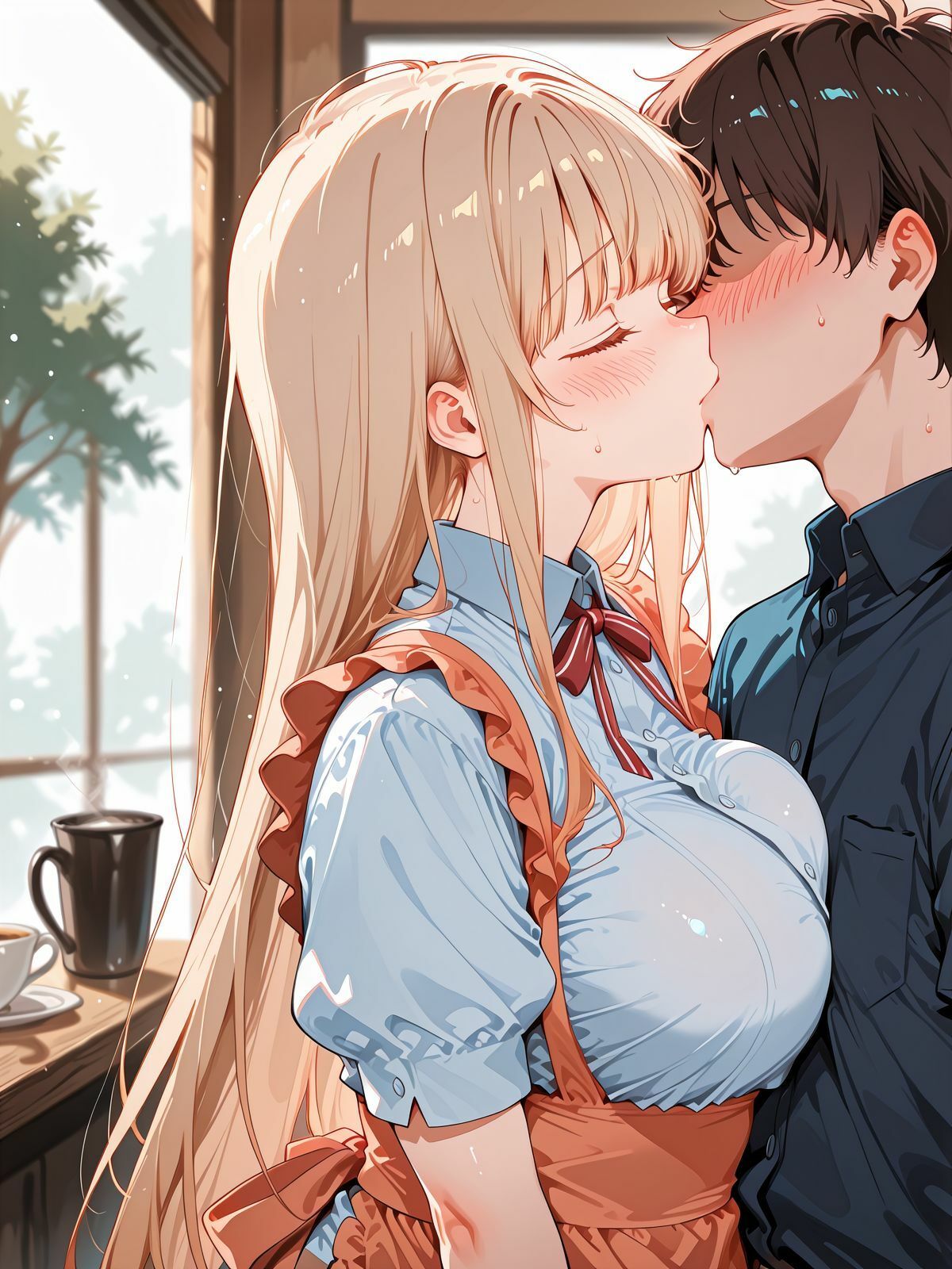 人気ヒロインたちとカフェでえっち サンプル4ページ目