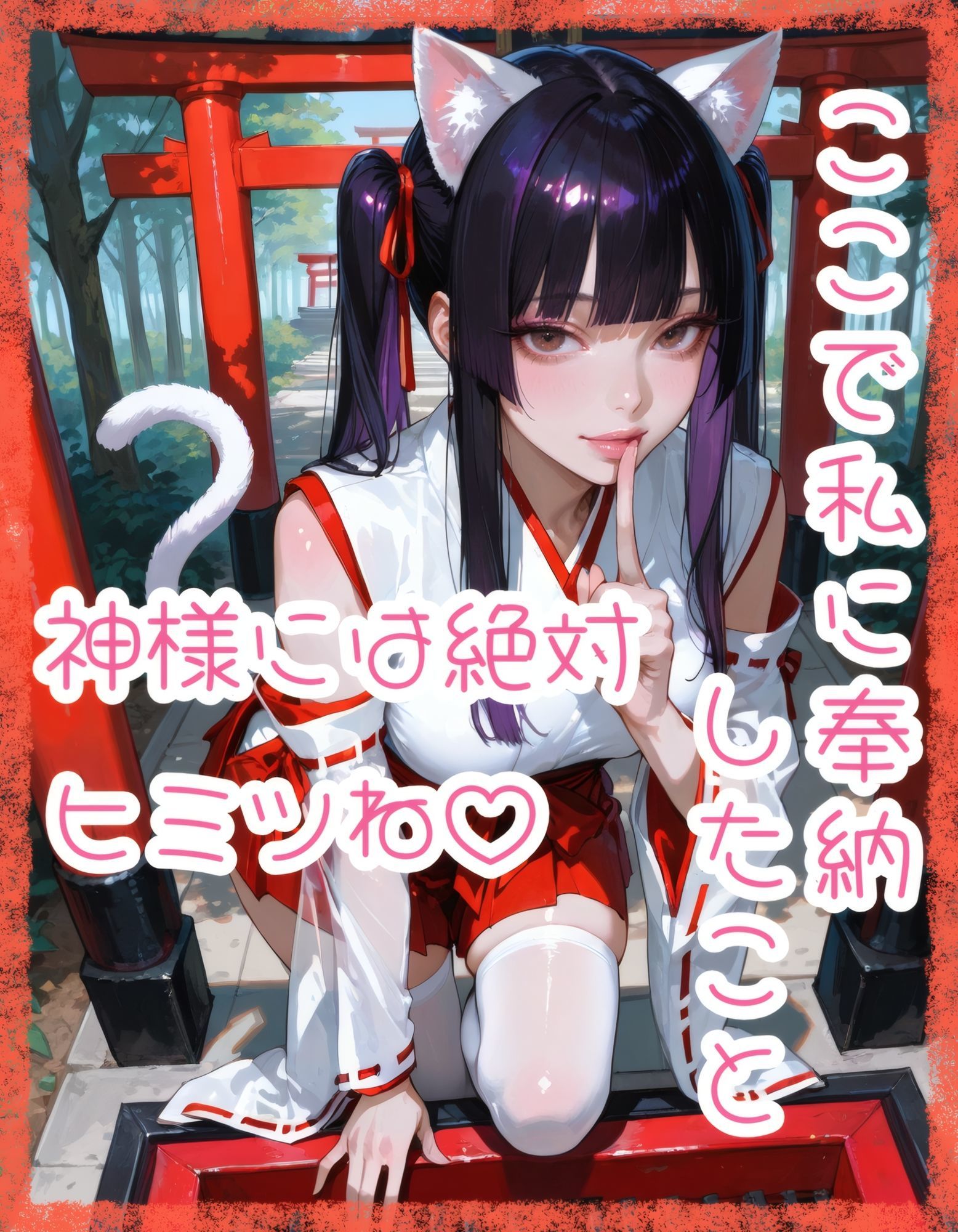 【猫巫女】肉体奉仕（はーと）寄付金収集【狐黒装】 サンプル1ページ目