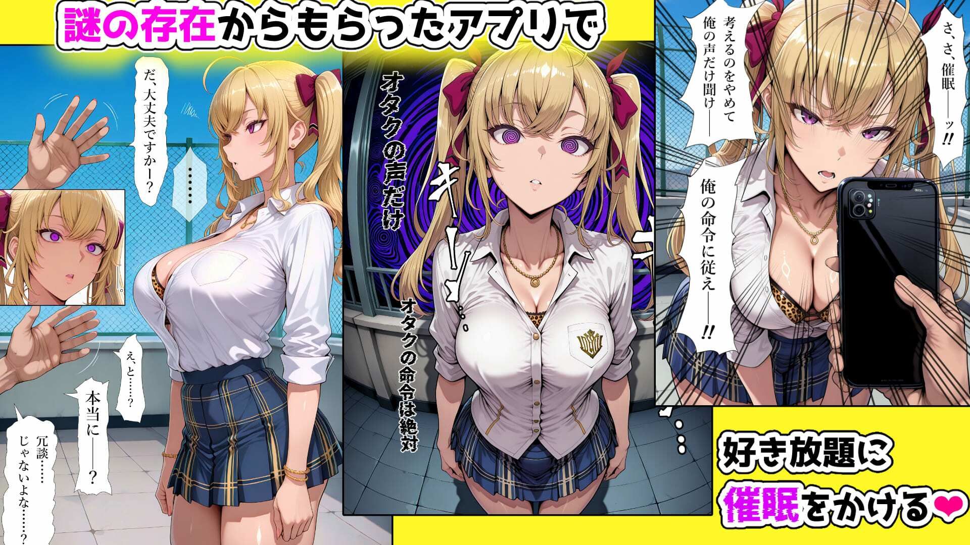 【セリフ付】鷹宮リ◯ンに催●術で好き放題しちゃった サンプル2ページ目