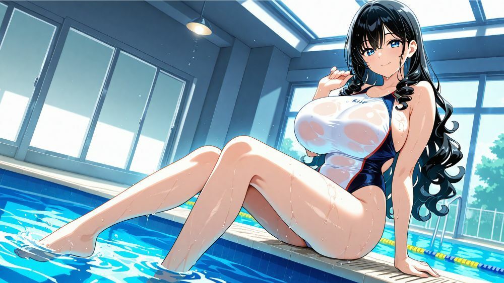 白スク水の清楚姉妹が水泳コーチと孕ませ交尾三昧【4K】 サンプル5ページ目