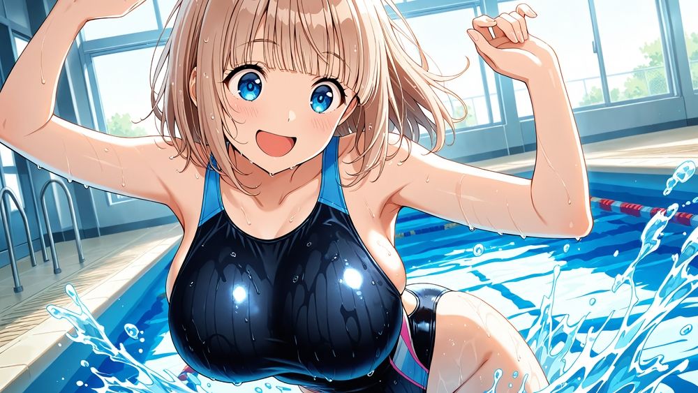爆乳茶赤水泳美女がコーチと秘密契約で淫らな個人レッスン【4K】 サンプル2ページ目
