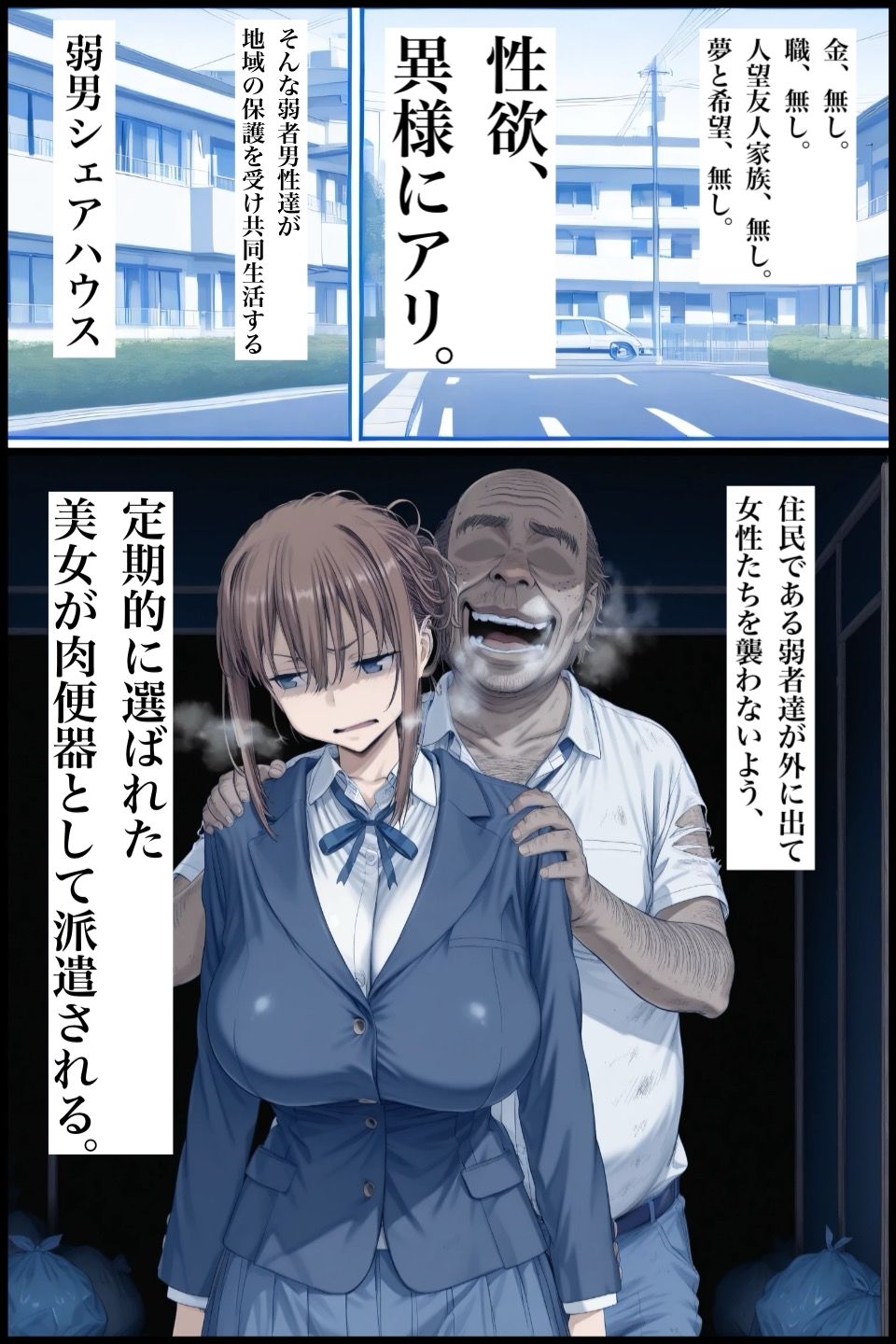 今度はこっちのたわわちゃんが弱男相手に性欲処理介助をさせられるAI・イラスト集 サンプル1ページ目