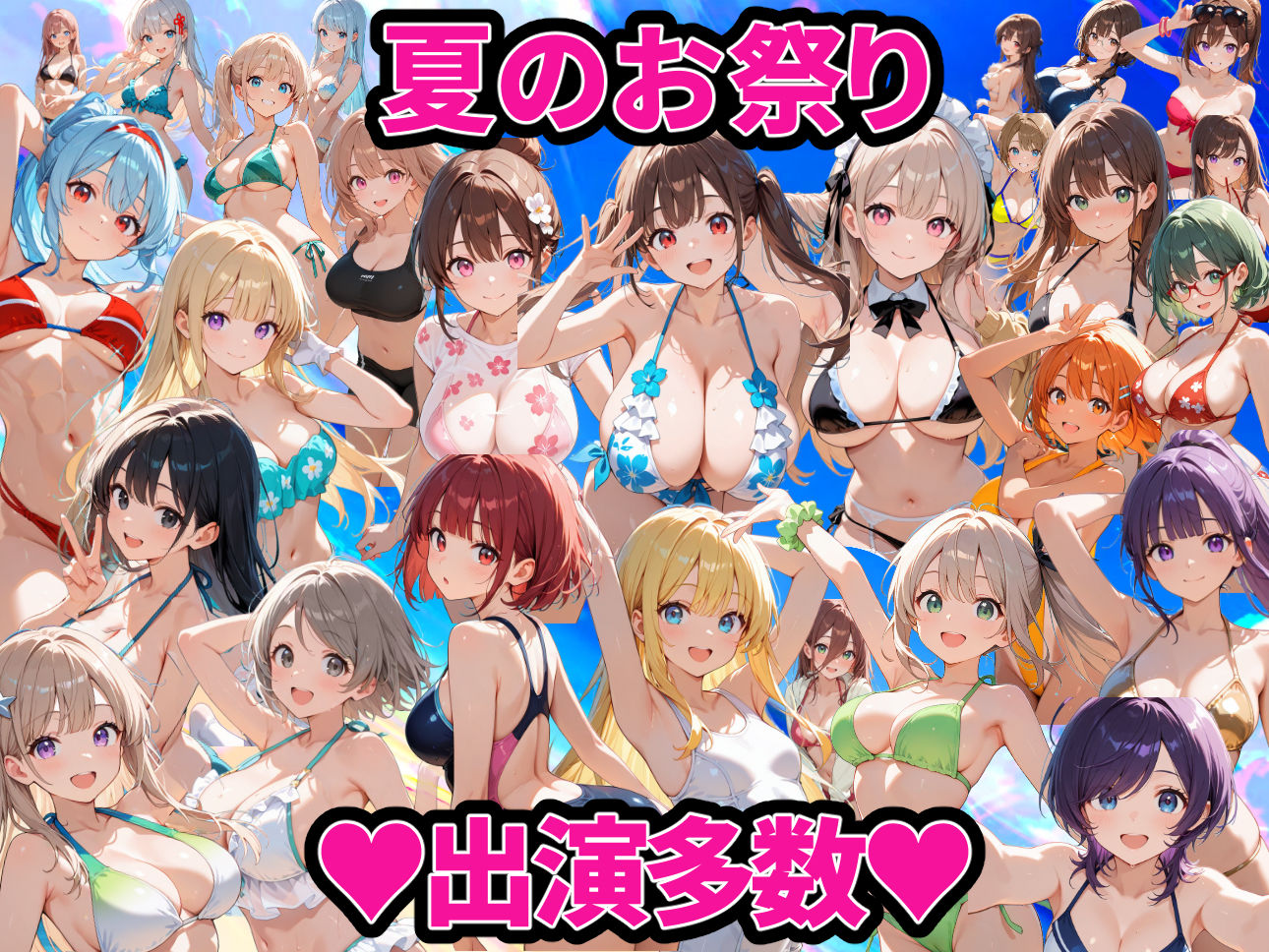 【アニメ】夏ビーチハーレム  水着美女55人SP【美麗動画・フルボイス・フィニッシュ有】 サンプル9ページ目