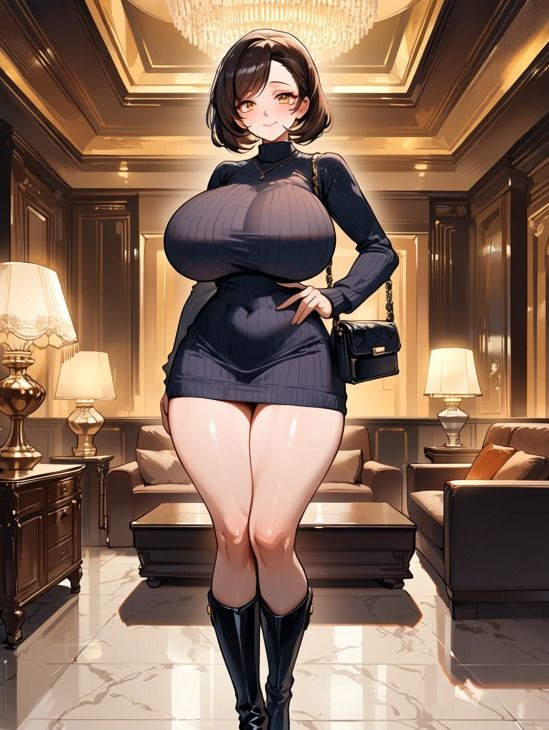 タイトミニワンピースを着た爆乳人妻と高級ホテルで不倫セックス サンプル1ページ目