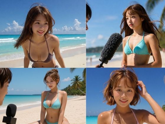 【エロ砂浜ギャル初体験】オイルマッサージ何度もイキ潮を噴き出す超敏感開発記録！ サンプル1ページ目