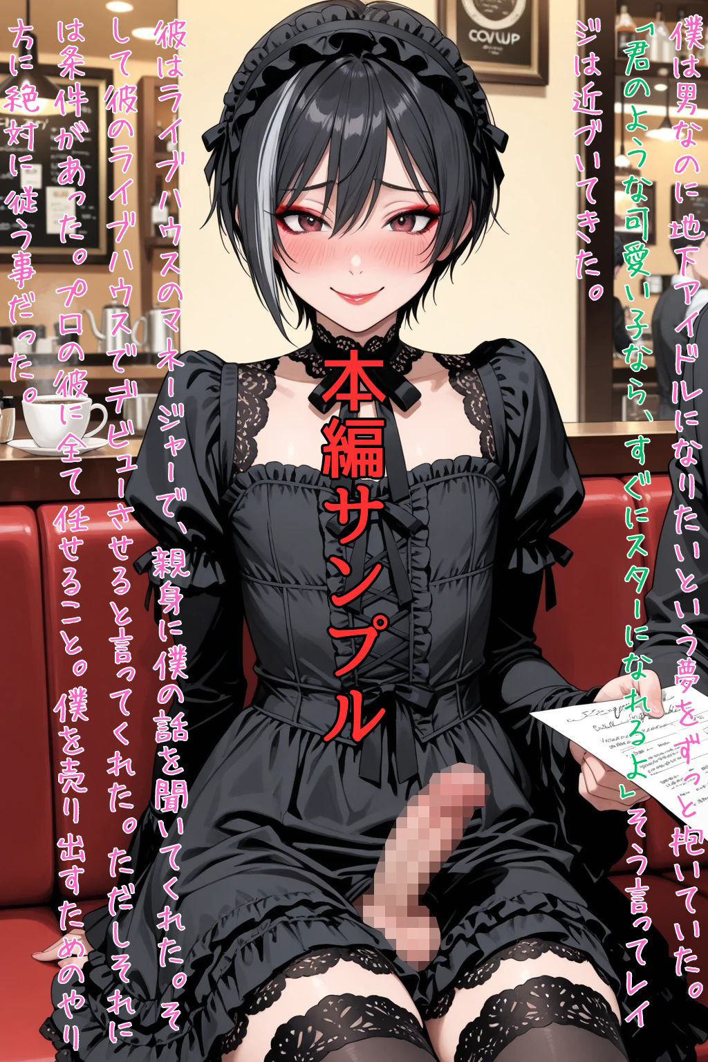 Sissy Captions Mな男の娘のシシーキャプション集9 地下アイドルの男の娘 夢を叶える代償に… 僕は彼の言いなりになった… サンプル1ページ目