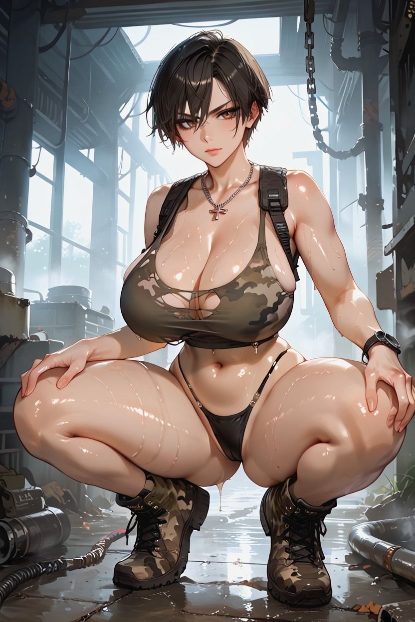ボーイッシュ美女イラスト集〜ショートヘア×露出〜 サンプル5ページ目