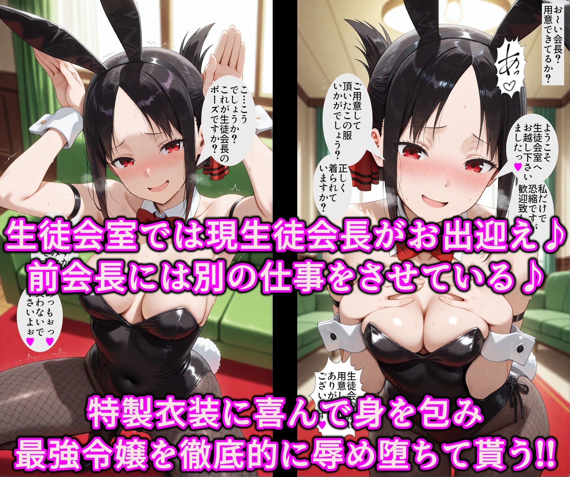 かぐや様達をエロ支配したい！！校則洗脳で生徒全員いいなり発情♪精子ベトベトでチンポ媚びる淫乱性奴 サンプル8ページ目