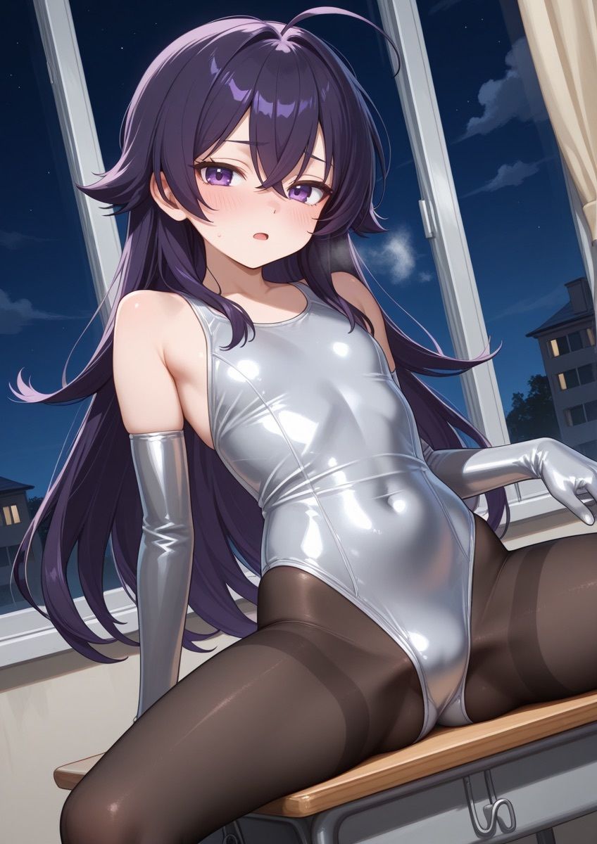 水着タイツの女の子が学校で誘惑するやつ 1 サンプル1ページ目