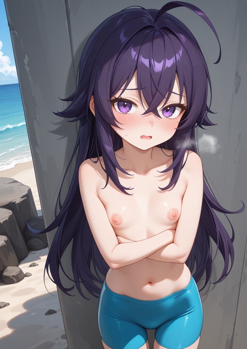 ビーチで女の子が男水着チャレンジするやつ 1 サンプル9ページ目