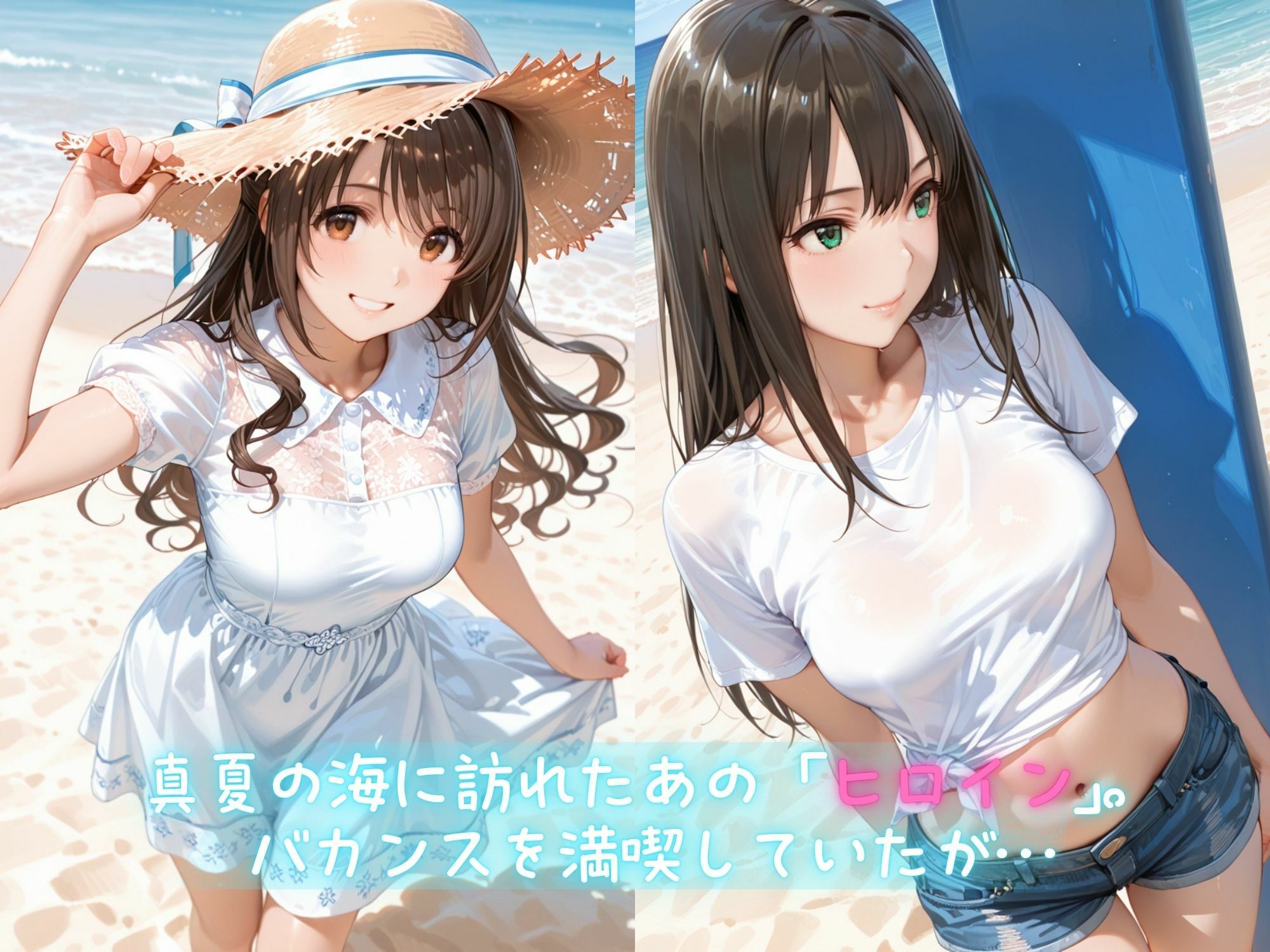 メス堕ちヒロイン  〜 り●＆う●き 夏の海編 〜 サンプル1ページ目