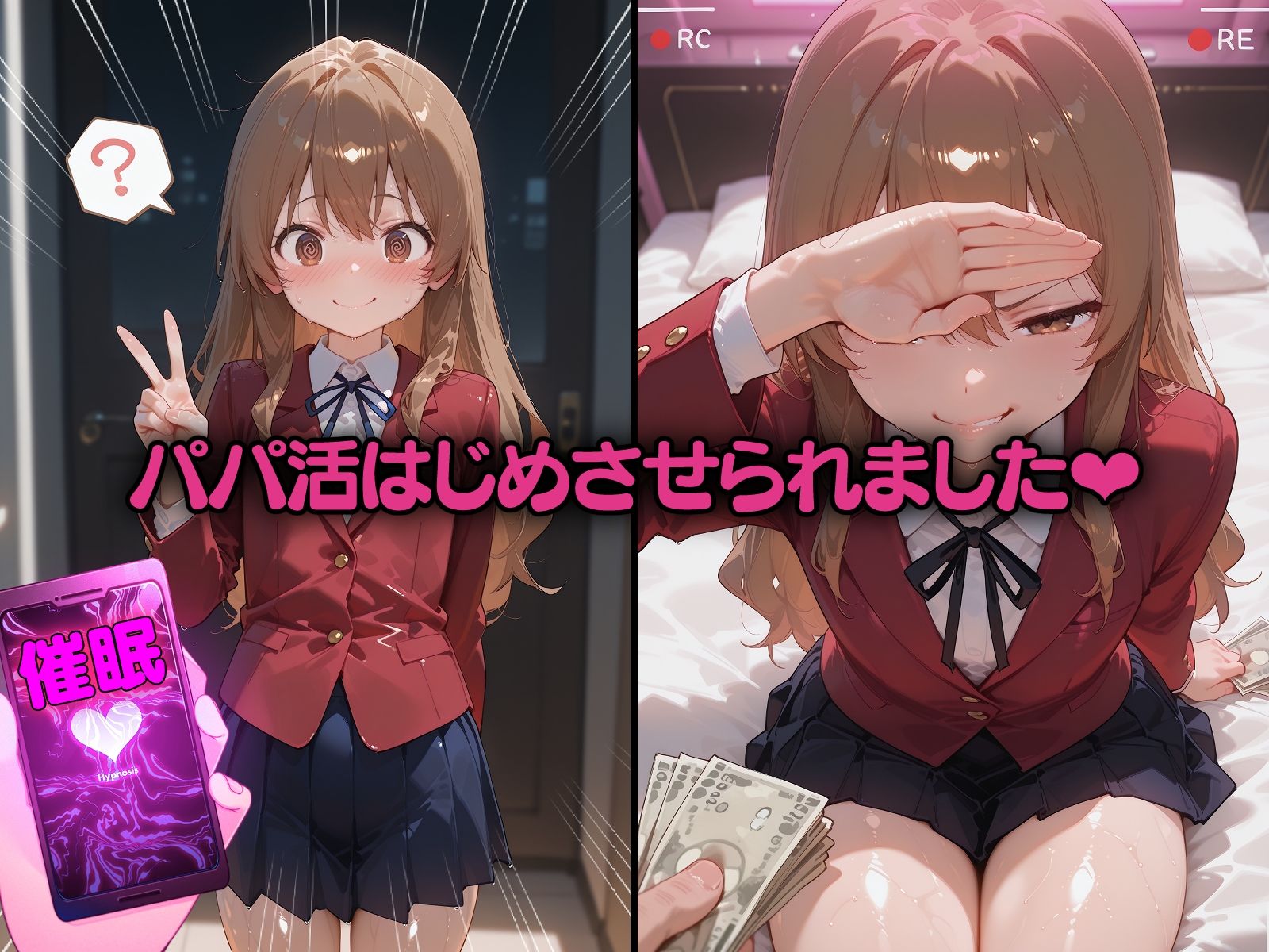 ポンコツ美少女3人と催●で強●パパ活 無職ニートおじさん大暴れ！ サンプル1ページ目