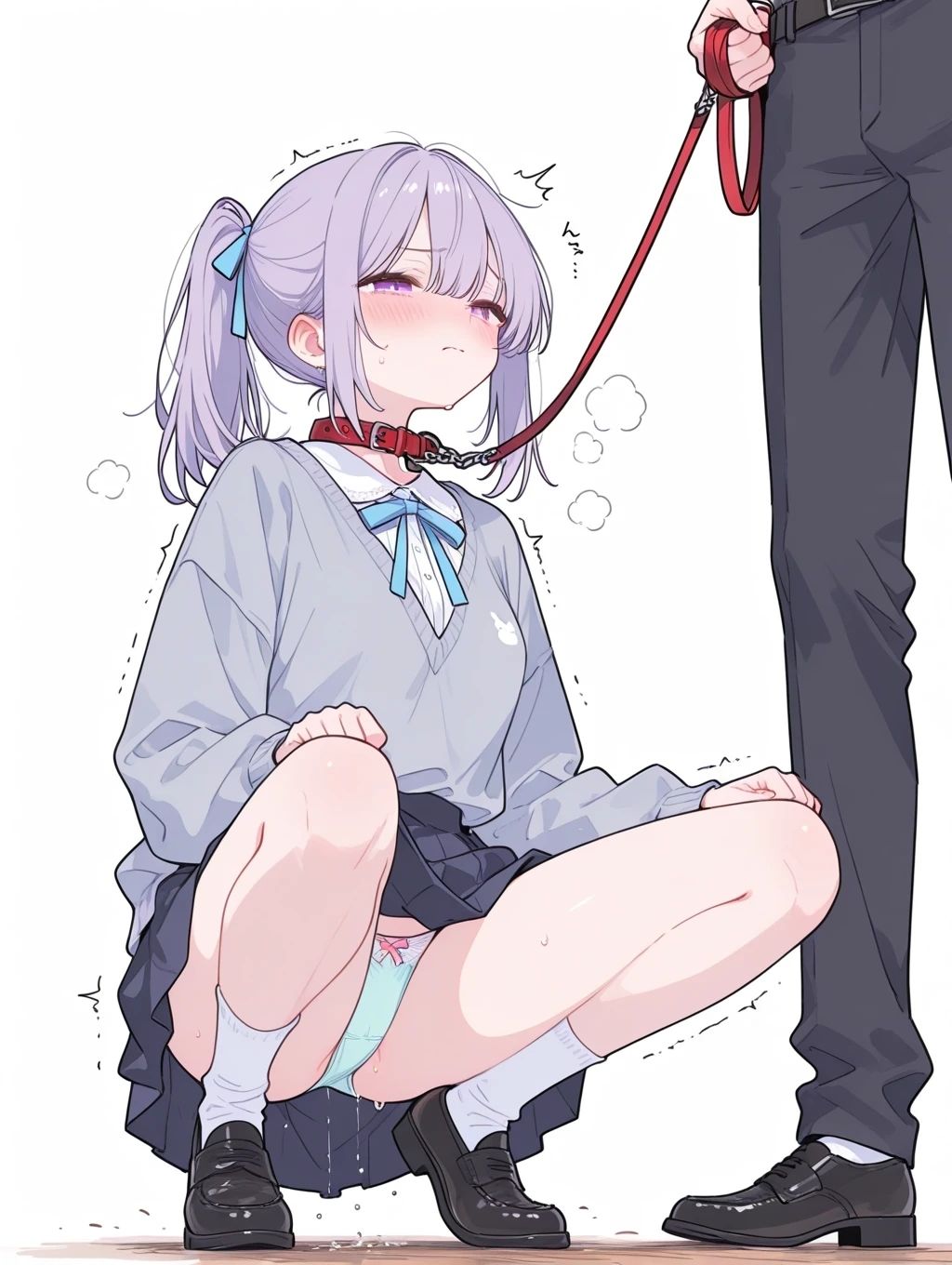 日常的に首輪付けられて恥ずかしがってる女の子イラスト300枚 サンプル5ページ目