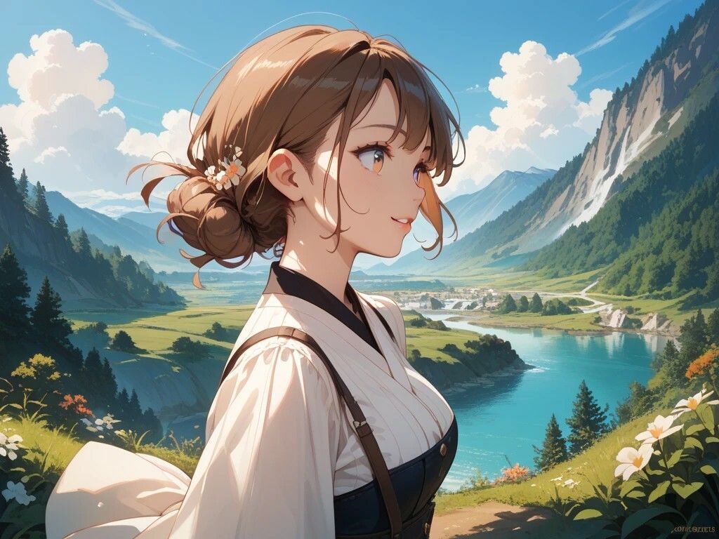 大自然を満喫する美女と水着の女の子と女性自衛官と女性宇宙飛行士 サンプル1ページ目