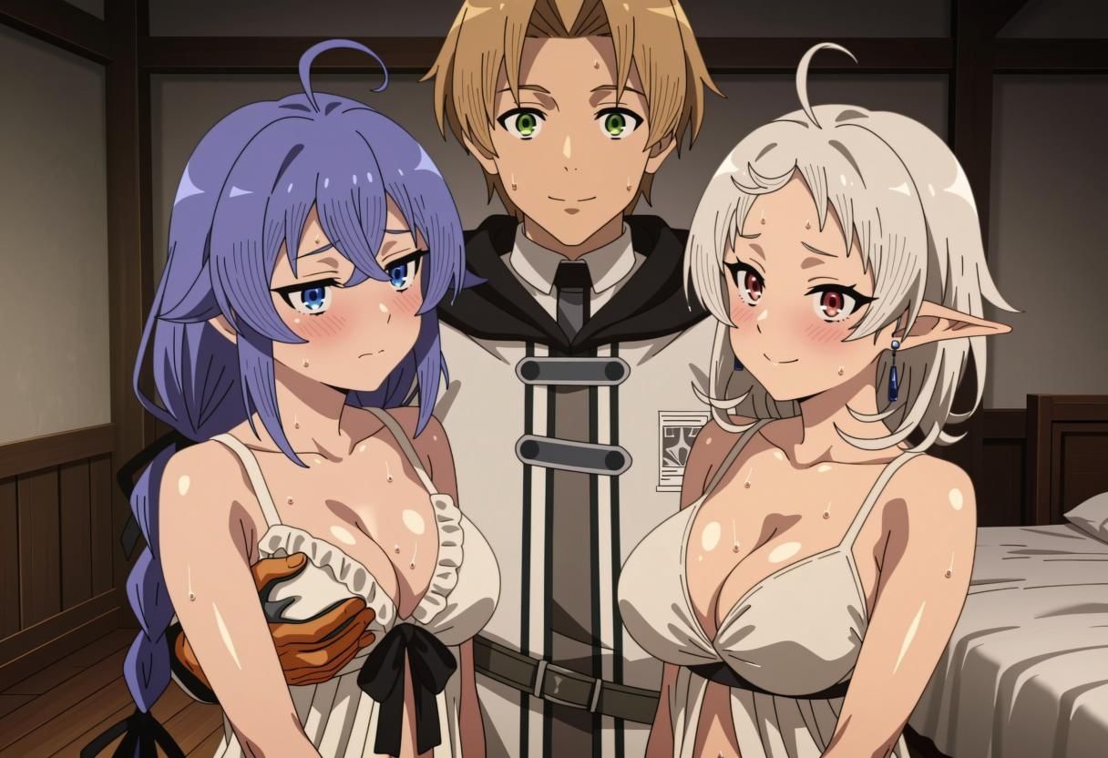 【アニメ25枚＋CG178枚】【無職転生】二人の妻と過ごす夜 〜ロキシー＆シルフィ奉仕CG集〜 サンプル1ページ目