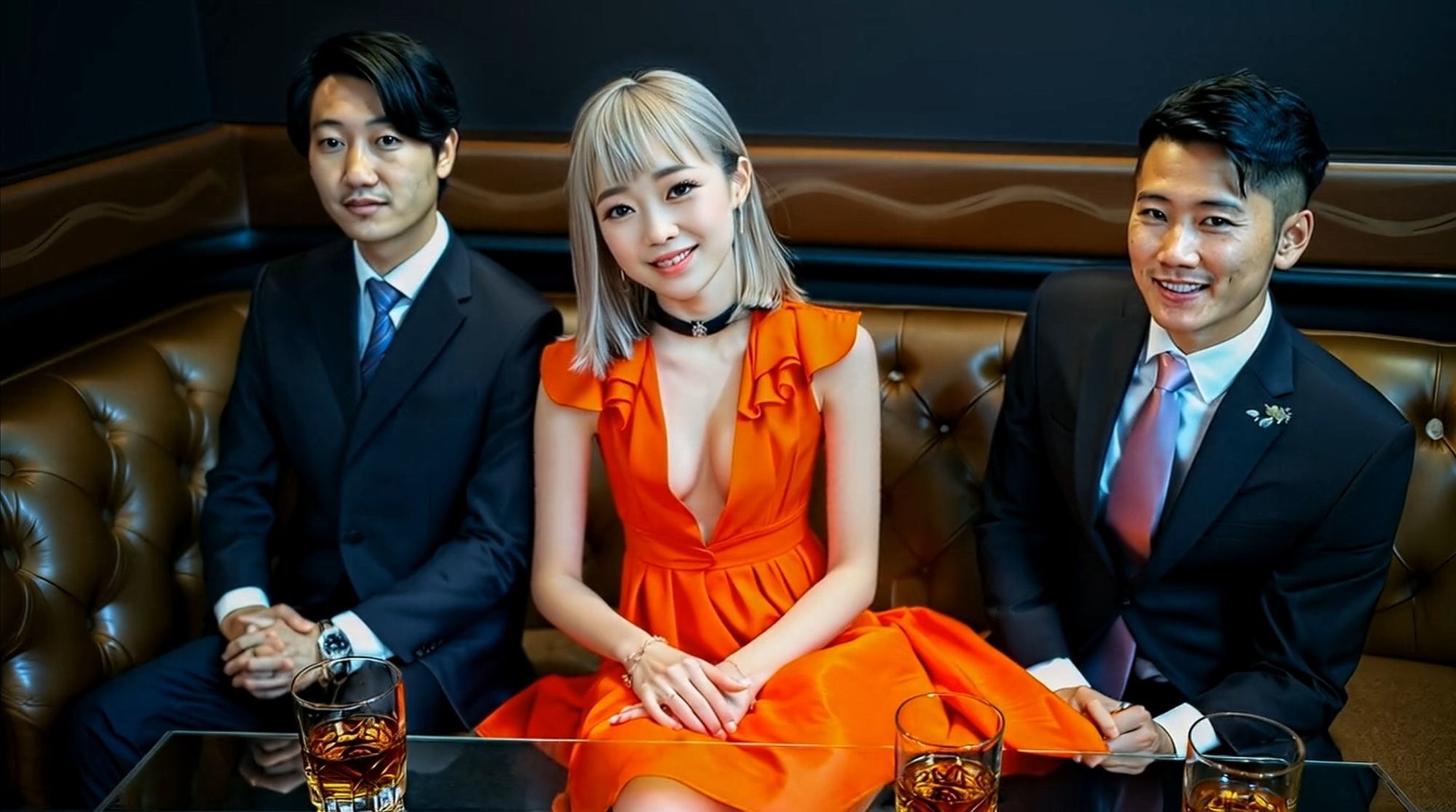 妄想32 キャバ嬢が客に脚持たれ股おっぴろげおっぱいサービス AI生成動画 サンプル7ページ目