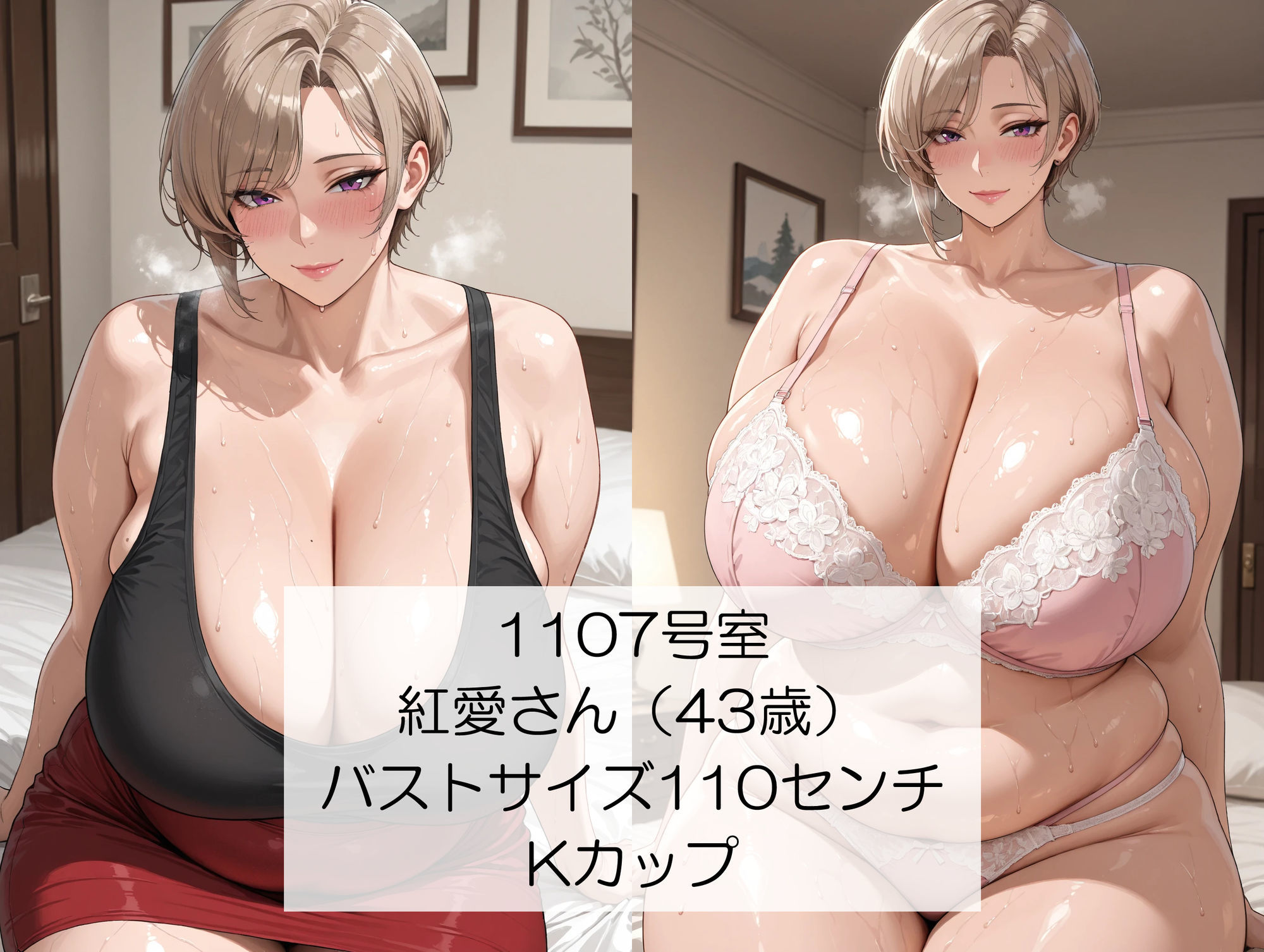 豊満不倫人妻まっちんぐまんしょん〜不貞セックス願望の爆乳デカ尻熟女をデカチンでアへ顔堕ちさせました＜セリフ付CG集＞ サンプル7ページ目