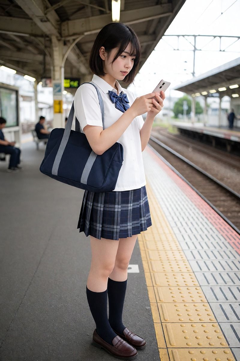 駅の女子校生01【実写系AI画像】 サンプル5ページ目