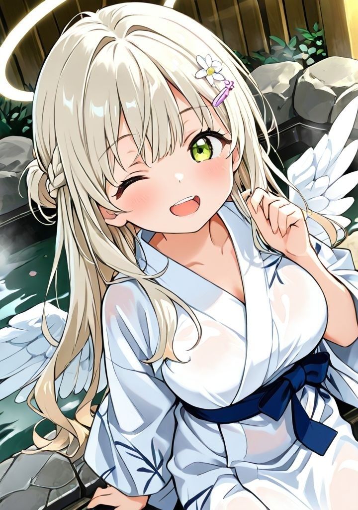 純粋無垢な天使が地上に舞い降りたらセックスにハマっちゃったお話  混浴編 サンプル1ページ目