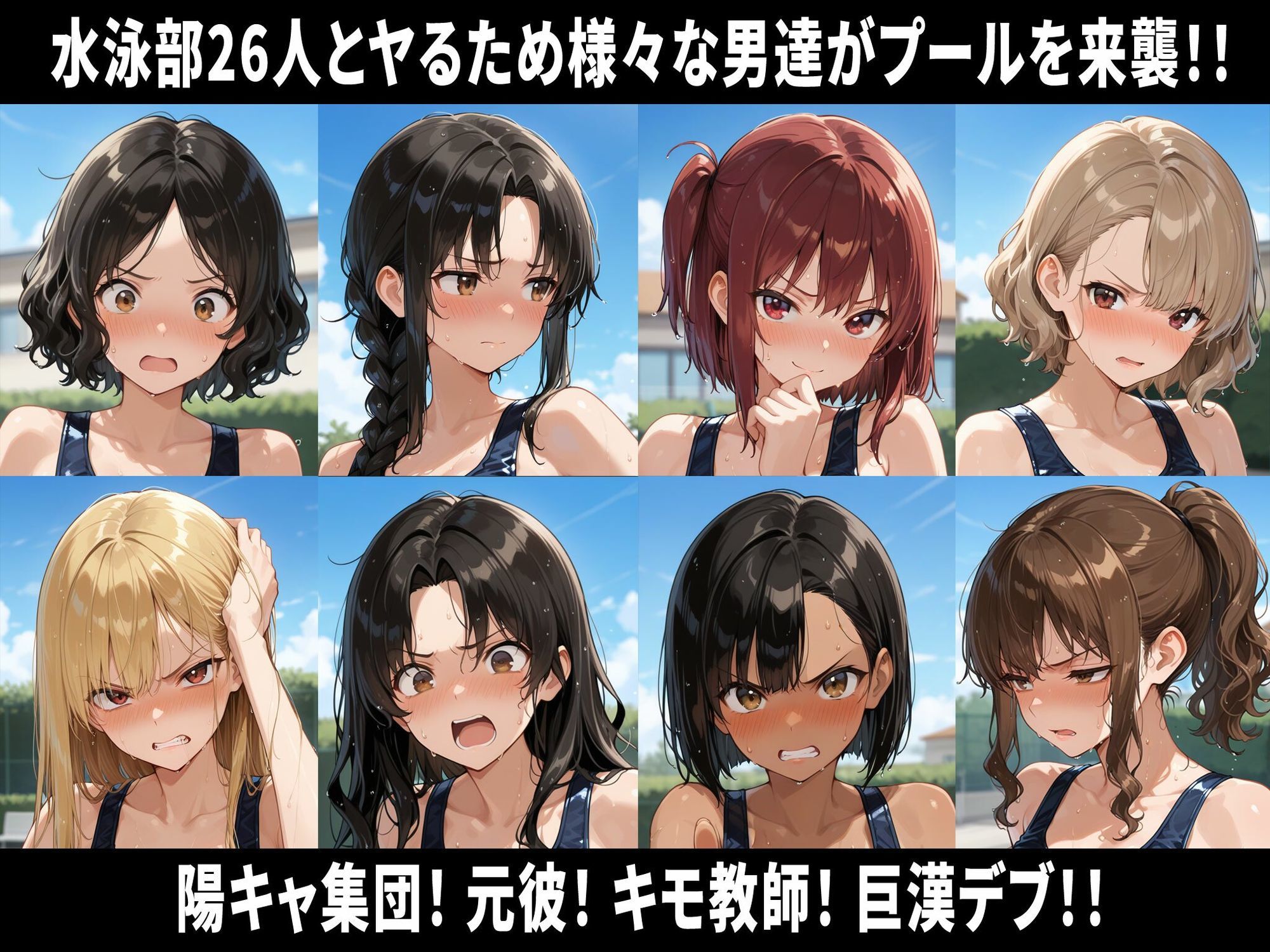 巨乳水泳部員26人高額水道代をカンパしてもらう代わりに学園の肉便器になる 即堕ち3コマ サンプル2ページ目