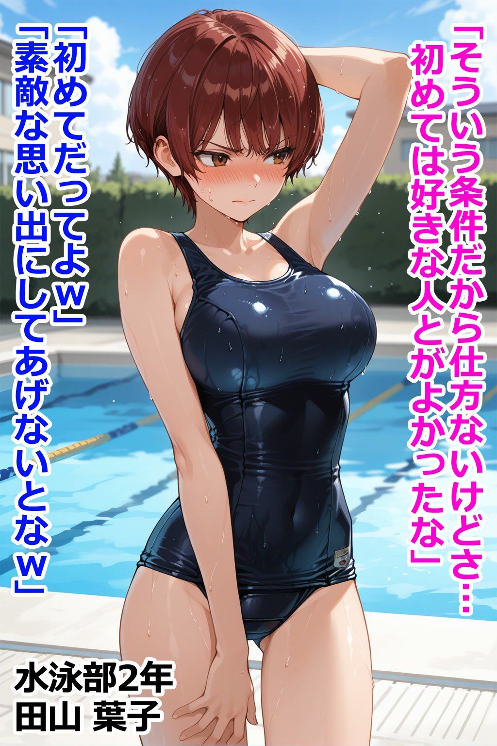 巨乳水泳部員26人高額水道代をカンパしてもらう代わりに学園の肉便器になる 即堕ち3コマ サンプル3ページ目