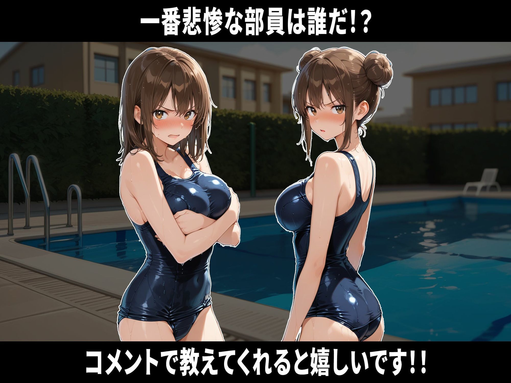巨乳水泳部員26人高額水道代をカンパしてもらう代わりに学園の肉便器になる 即堕ち3コマ サンプル6ページ目