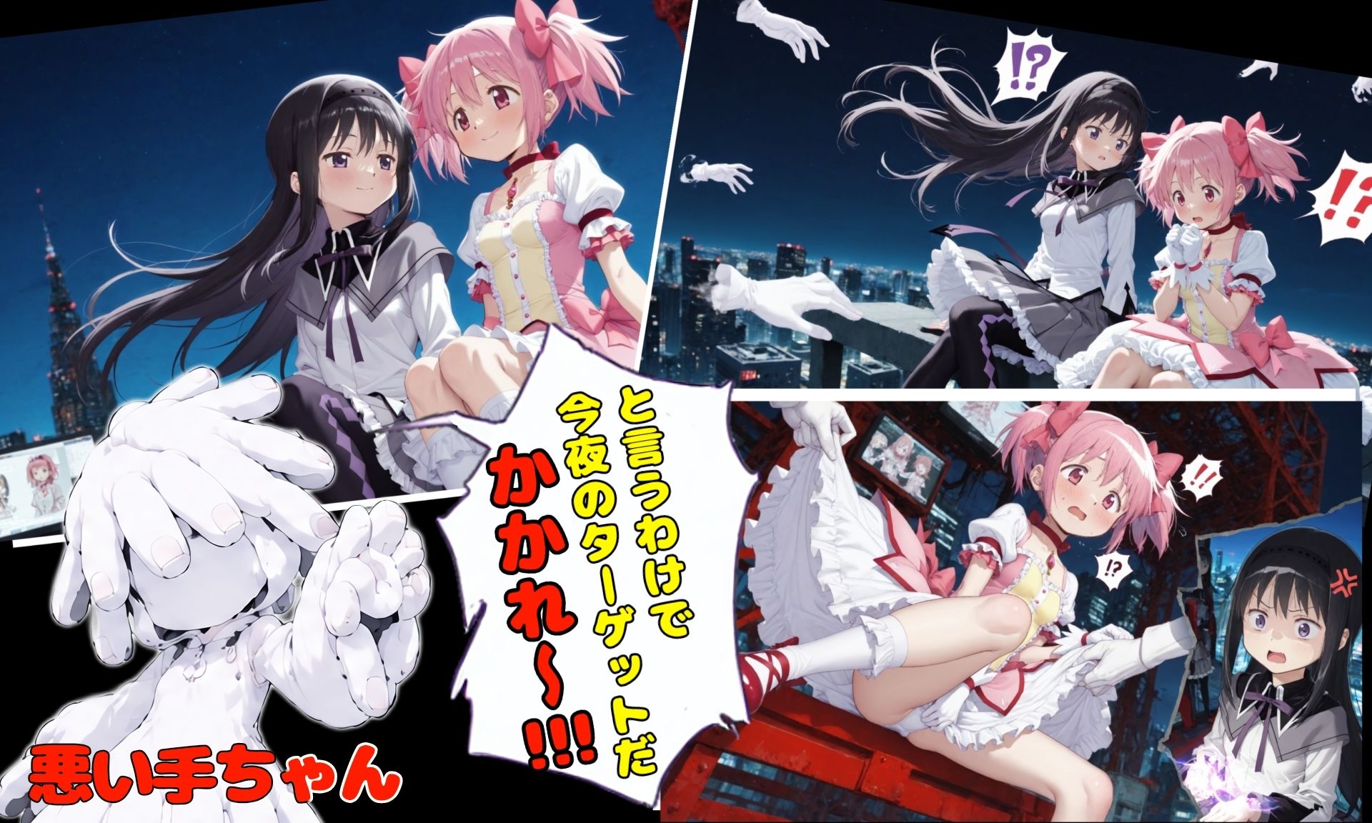 悪い手VSまどか＆ほむら サンプル2ページ目