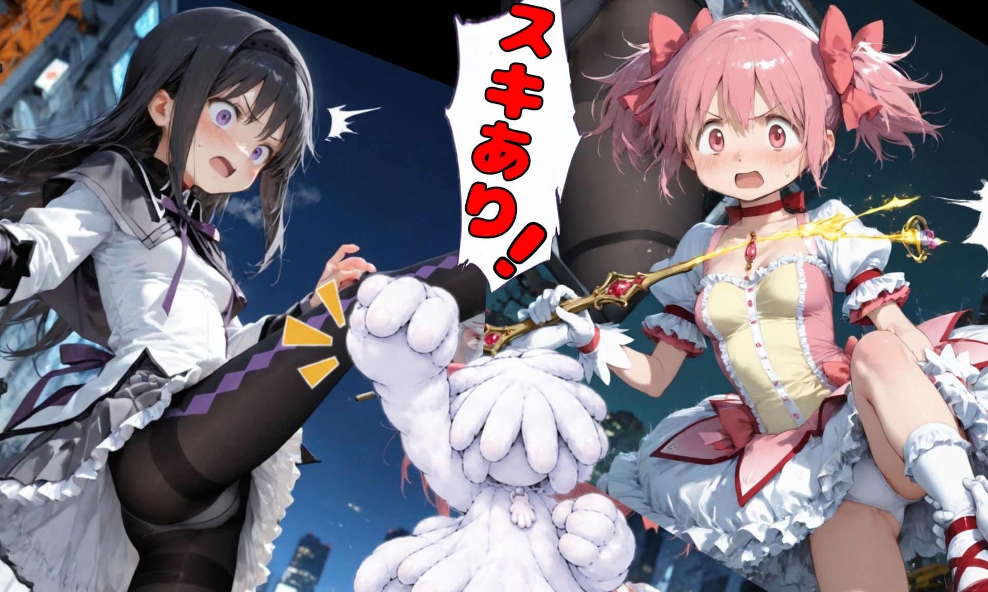 悪い手VSまどか＆ほむら サンプル4ページ目
