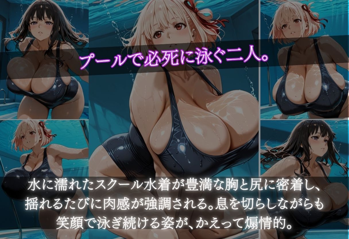 錦木ちさと＆井ノ上たきな  特別補修でスク水爆乳を堕とす サンプル2ページ目