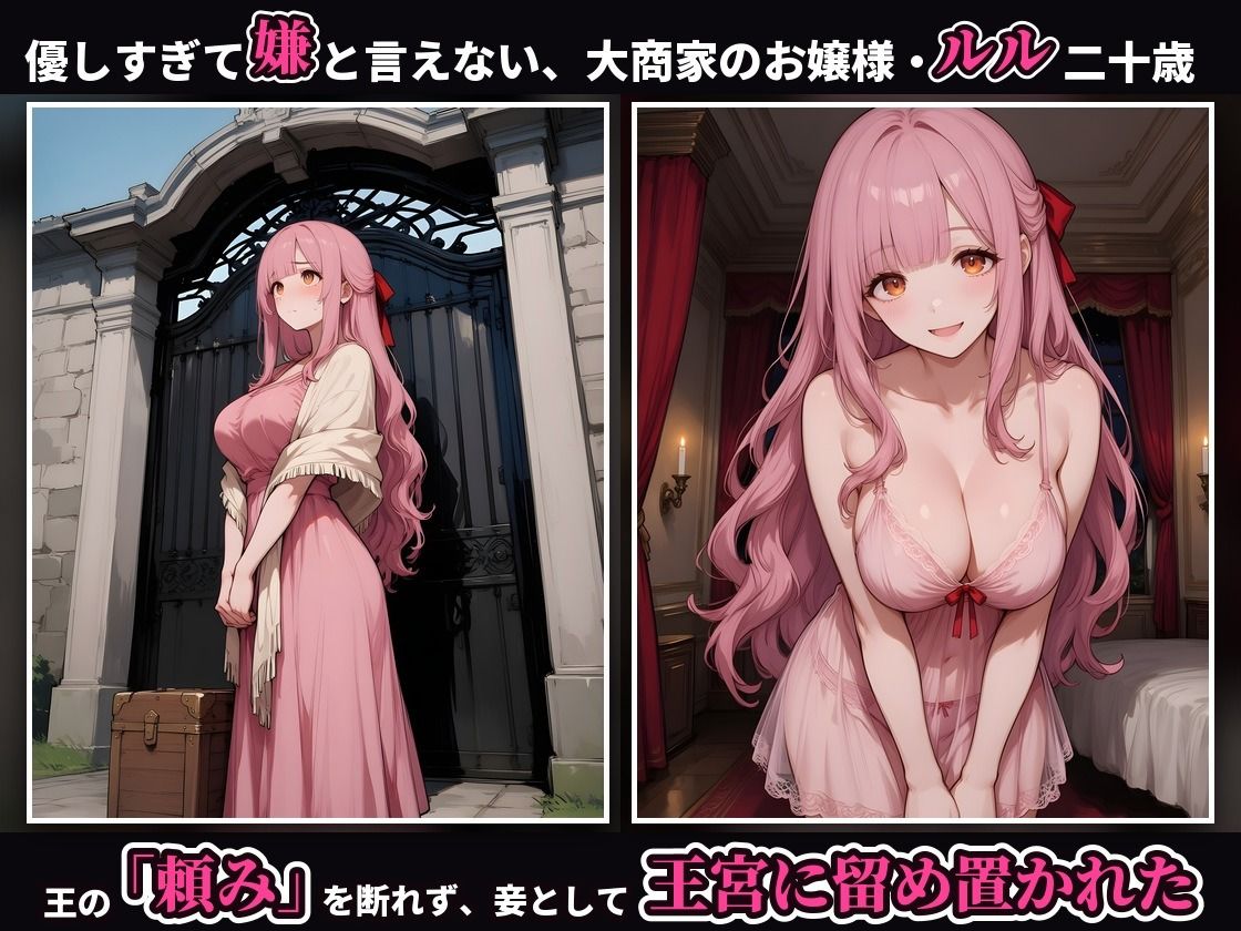 【4K・セリフ有】王に羞恥調教された姫が落城の日に敵兵の中出し輪●で堕ちるまで〜優しすぎる妾姫・ルル編〜 サンプル1ページ目