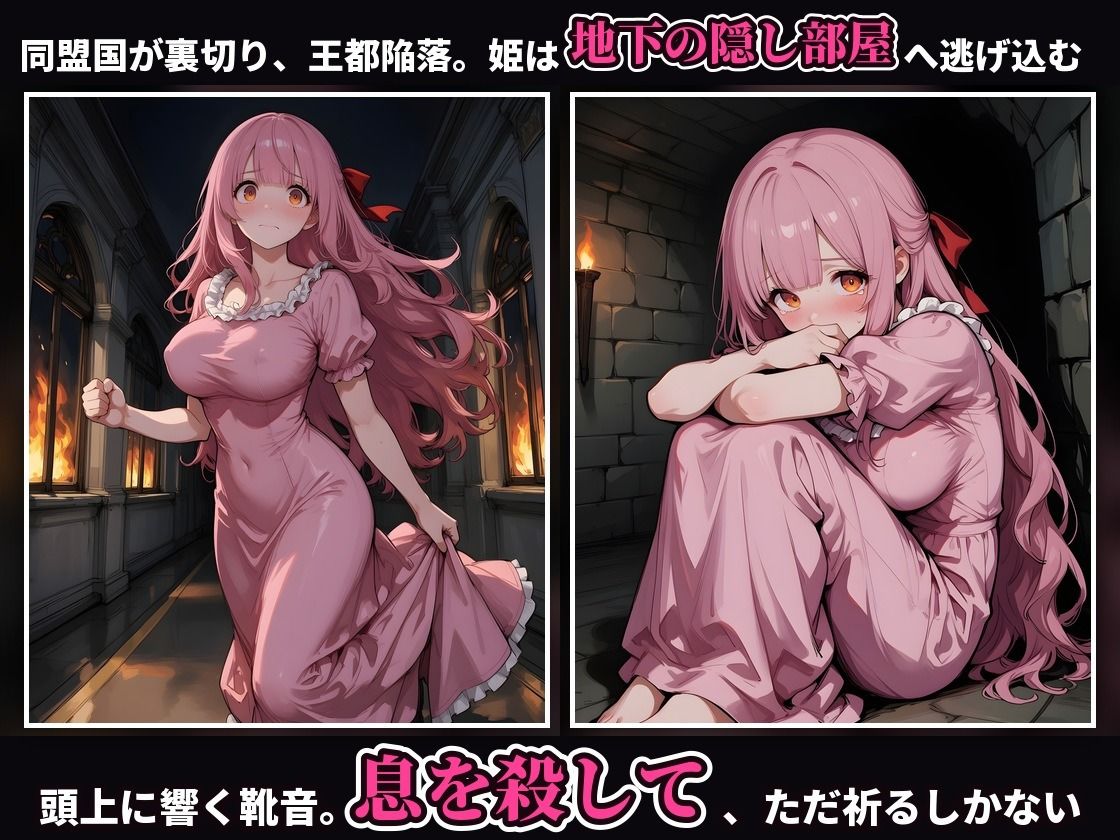 【4K・セリフ有】王に羞恥調教された姫が落城の日に敵兵の中出し輪●で堕ちるまで〜優しすぎる妾姫・ルル編〜 サンプル7ページ目