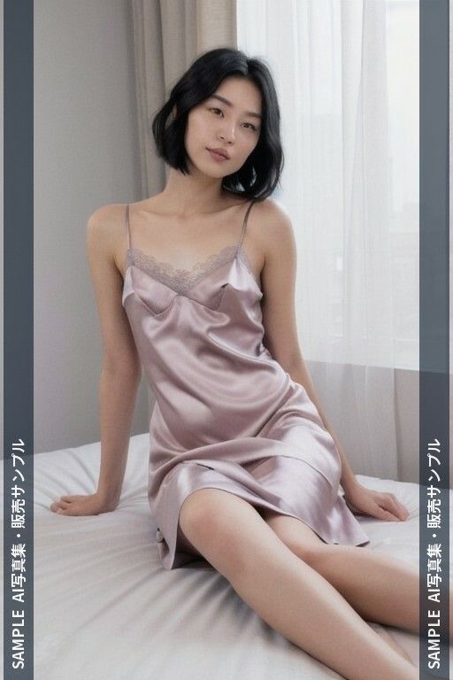 AI写真集 ショートヘアの彼女たちと過ごす海辺の休日 ベッドルーム・バスルーム・海・プール編 サンプル7ページ目