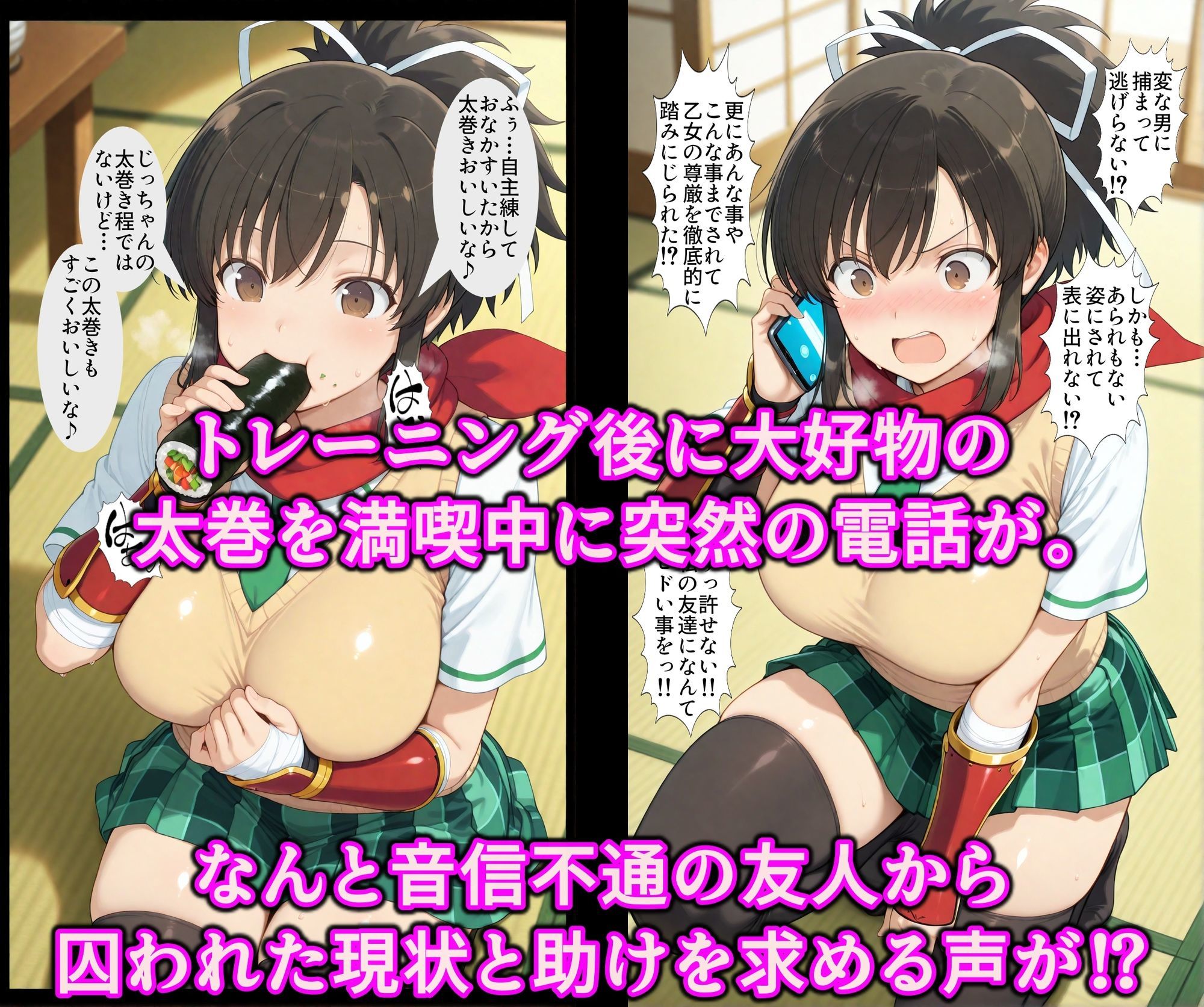 友達同士でチンポの奪い合い！！淫欲コピー洗脳の快楽地獄で絶頂調教♪ヌルヌル爆乳くノ一まんこを乱れ喰い サンプル2ページ目