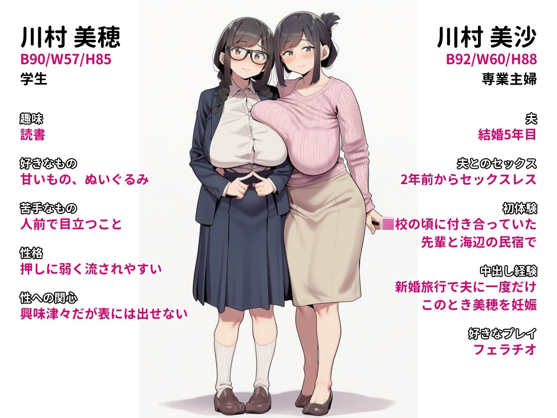 家庭訪問したJK宅で母娘まとめて親子丼 サンプル1ページ目
