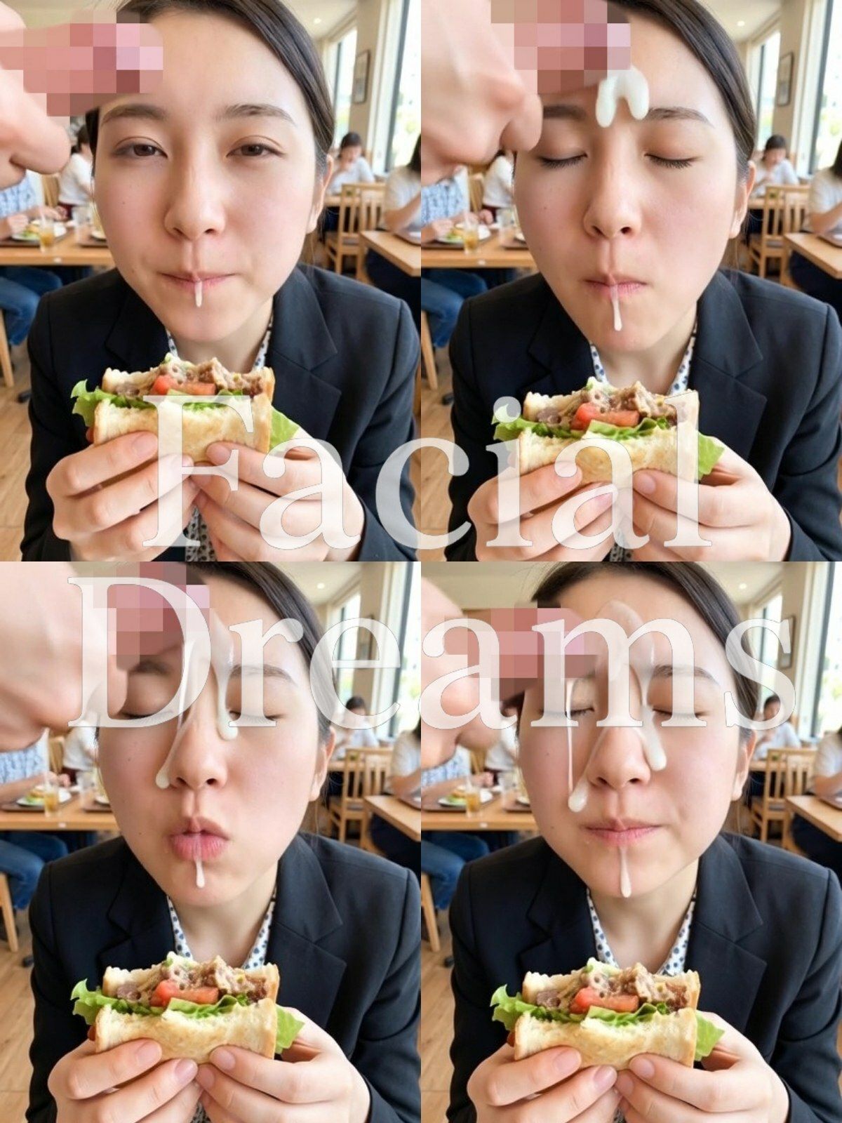 【顔射主義】Vol.8  食事編 33食分の顔射の瞬間を丁寧に描き出した写真集 Vol.8 サンプル4ページ目